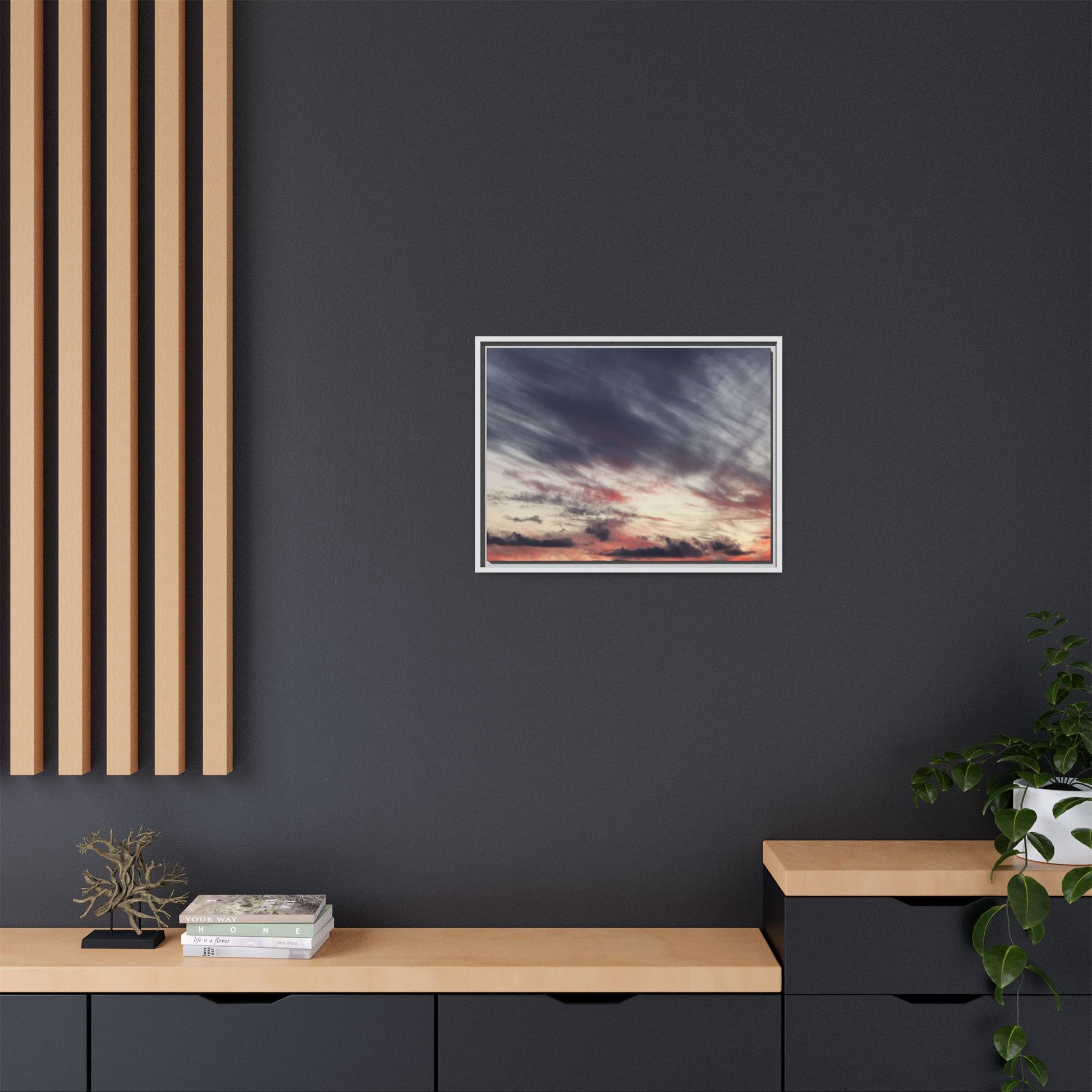 Fiery Sky at Dusk - Unique Stretched Canvas Wall Art - Art By Earth
