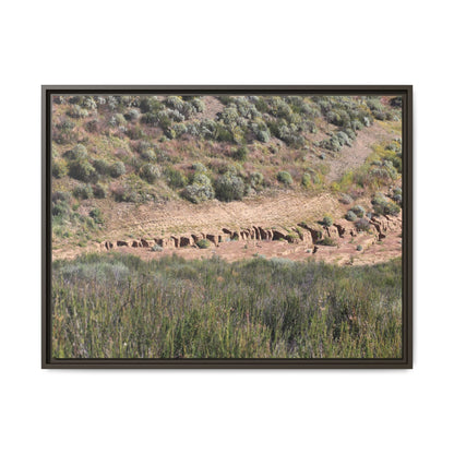 Ancient Dwellings in the Valley - Unique Stretched Canvas Wall Art - Art By Earth