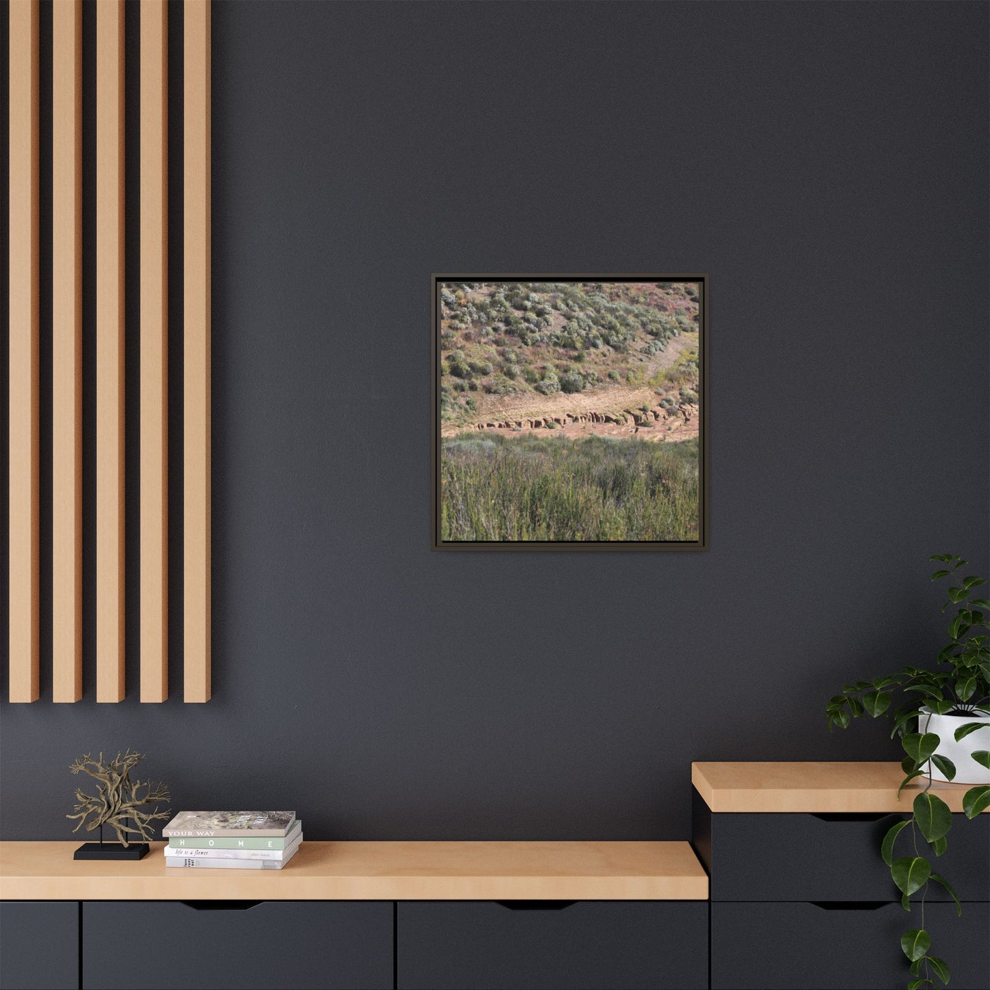 Ancient Dwellings in the Valley - Unique Stretched Canvas Wall Art - Art By Earth