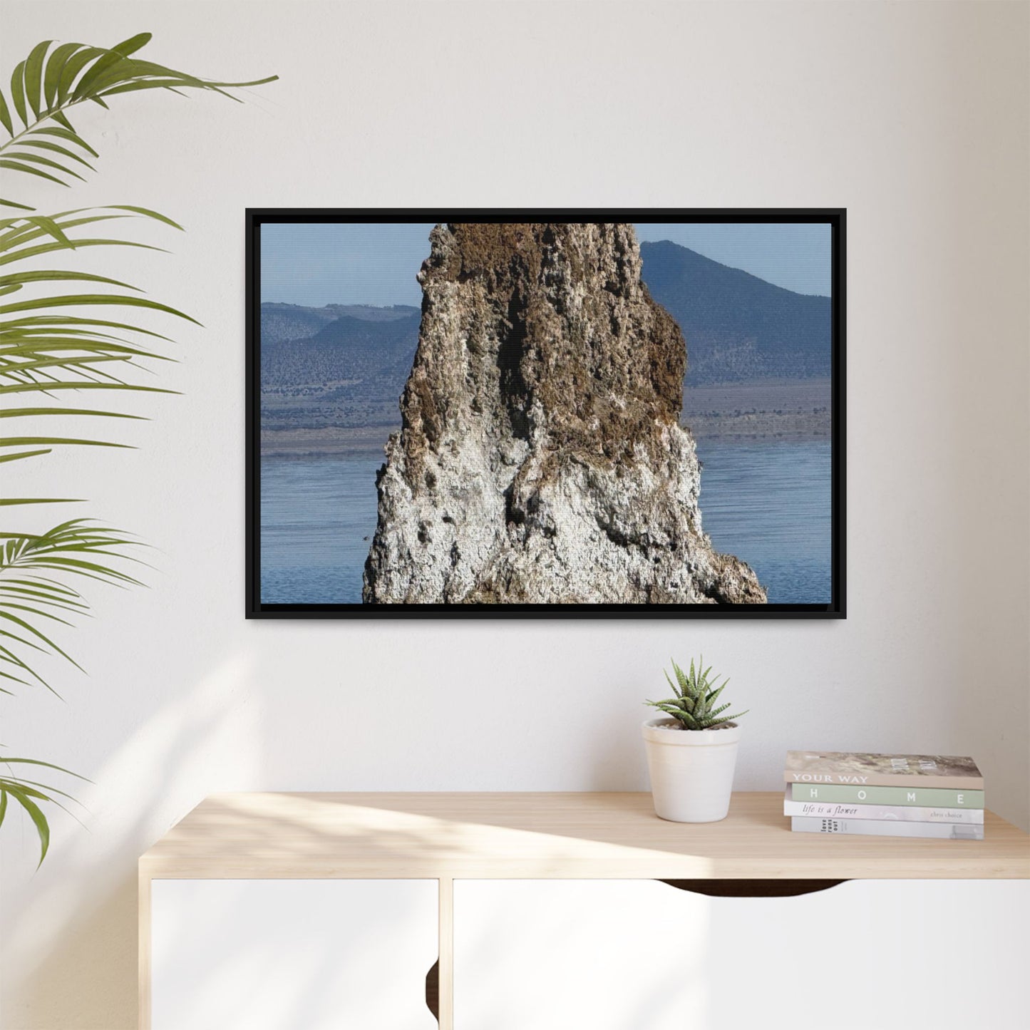 Tufa Tower Reflection - Unique Stretched Canvas Wall Art