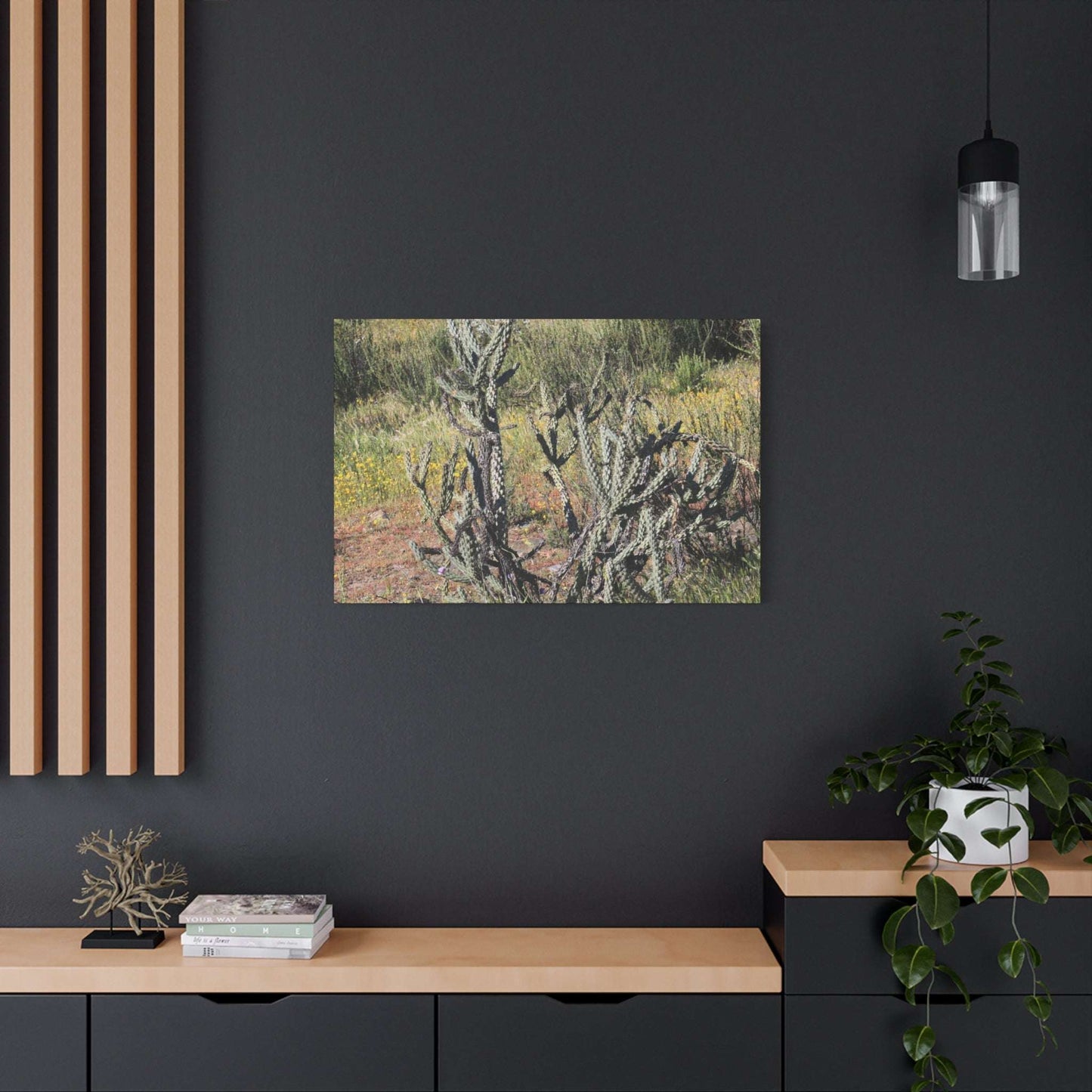 Desert Bloom in Shadow - Unique Frameless Canvas Wall Art - Art By Earth