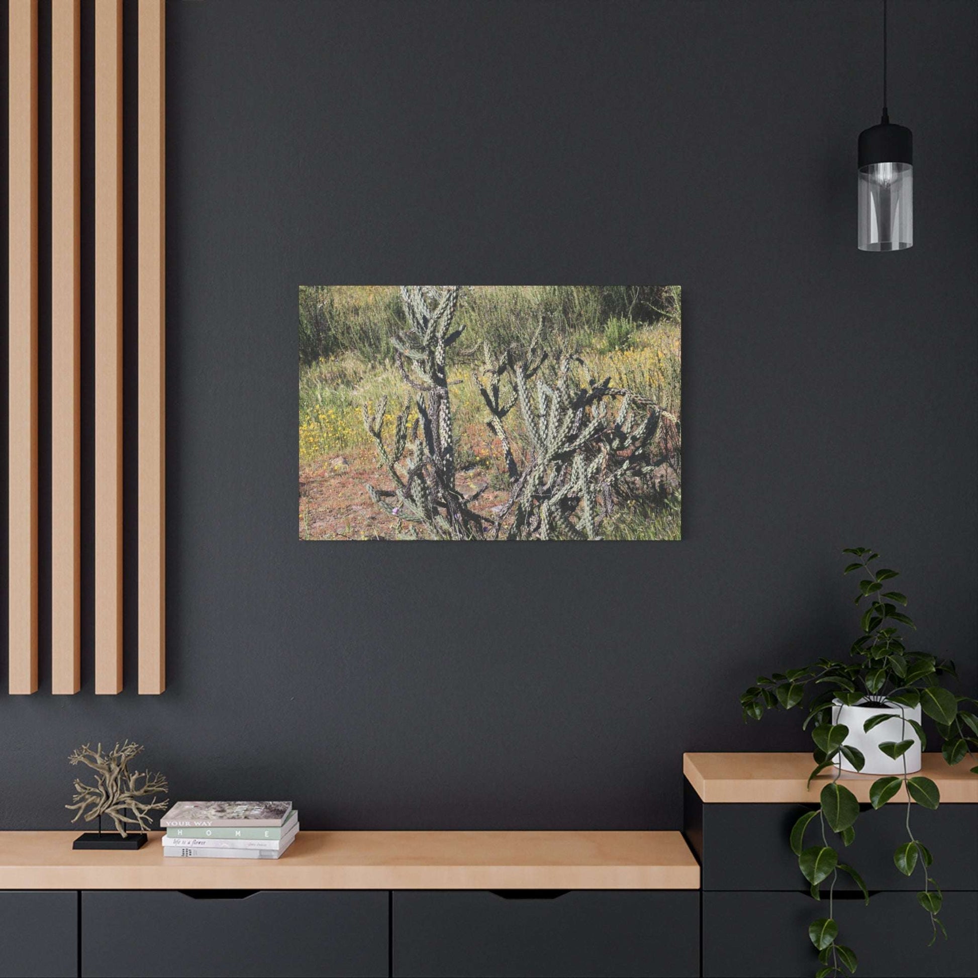 Desert Bloom in Shadow - Unique Frameless Canvas Wall Art - Art By Earth
