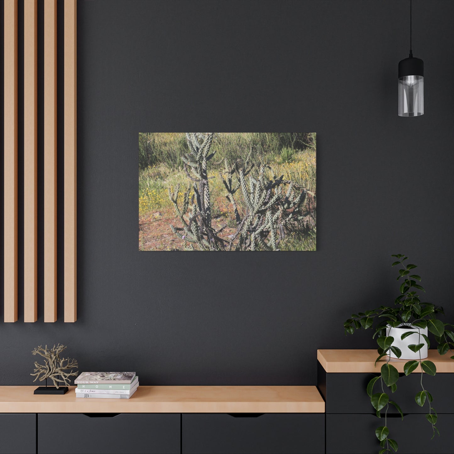 Desert Bloom in Shadow - Unique Frameless Canvas Wall Art - Art By Earth