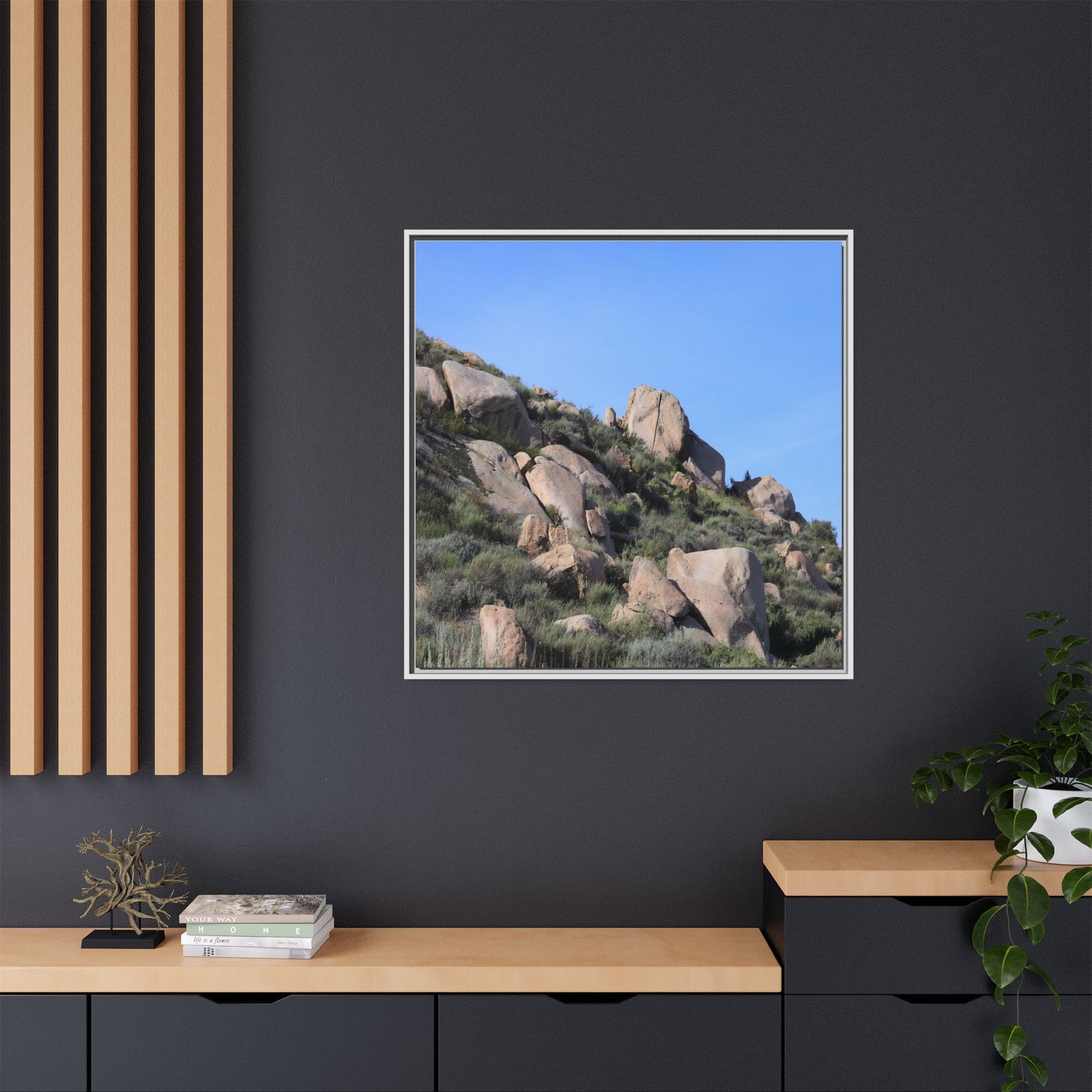 Ancient Boulders in Arid Landscape - Unique Stretched Canvas Wall Art - Art By Earth