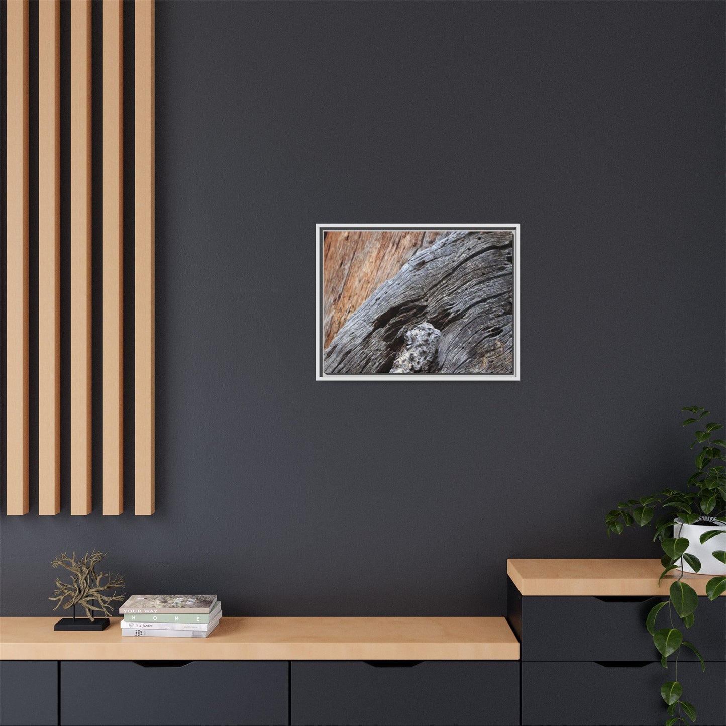 Time's Mark on Timber - Unique Stretched Canvas Wall Art - Art By Earth