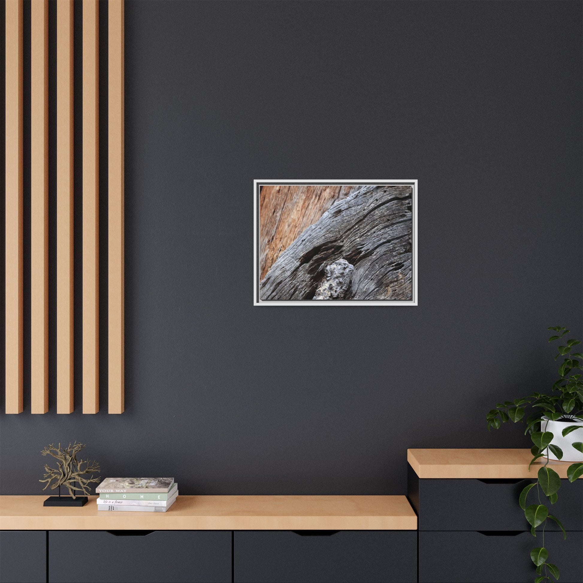 Time's Mark on Timber - Unique Stretched Canvas Wall Art - Art By Earth