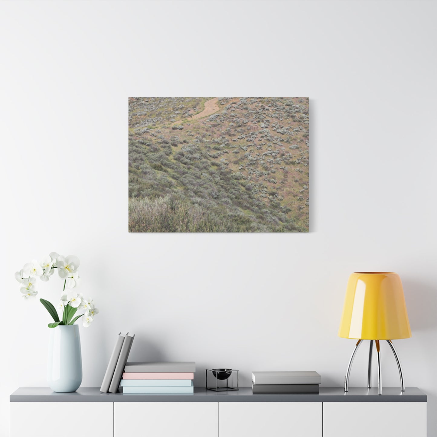 Desert Path Through Sagebrush - Unique Frameless Canvas Wall Art - Art By Earth