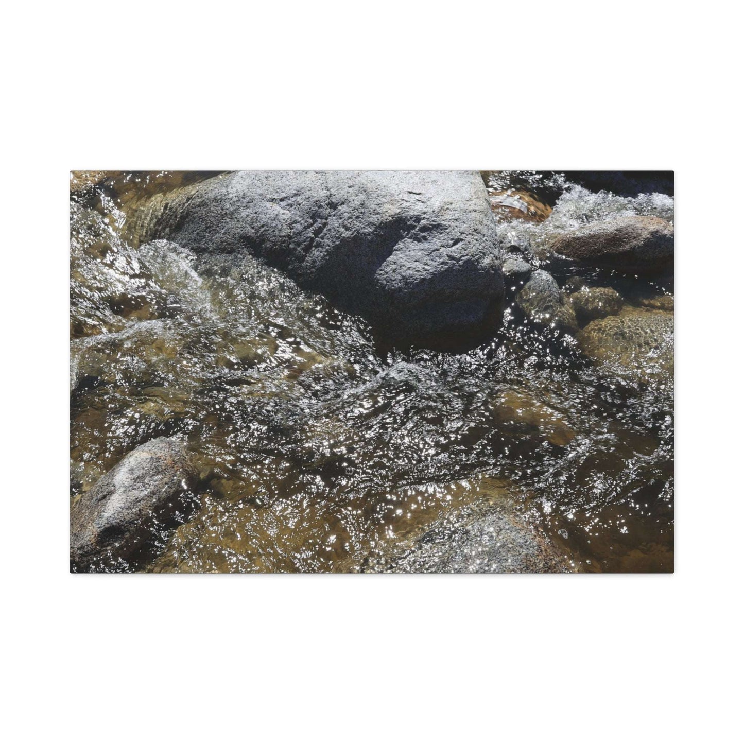 Rocky Stream - Unique Frameless Canvas Wall Art - Art By Earth