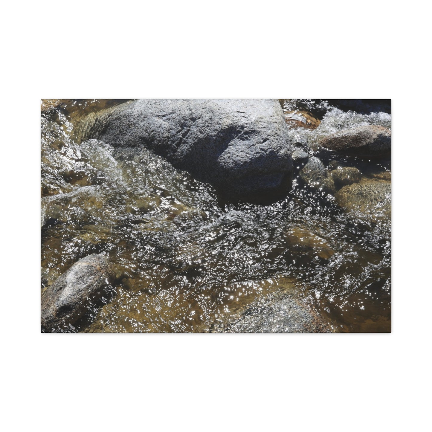 Rocky Stream - Unique Frameless Canvas Wall Art - Art By Earth