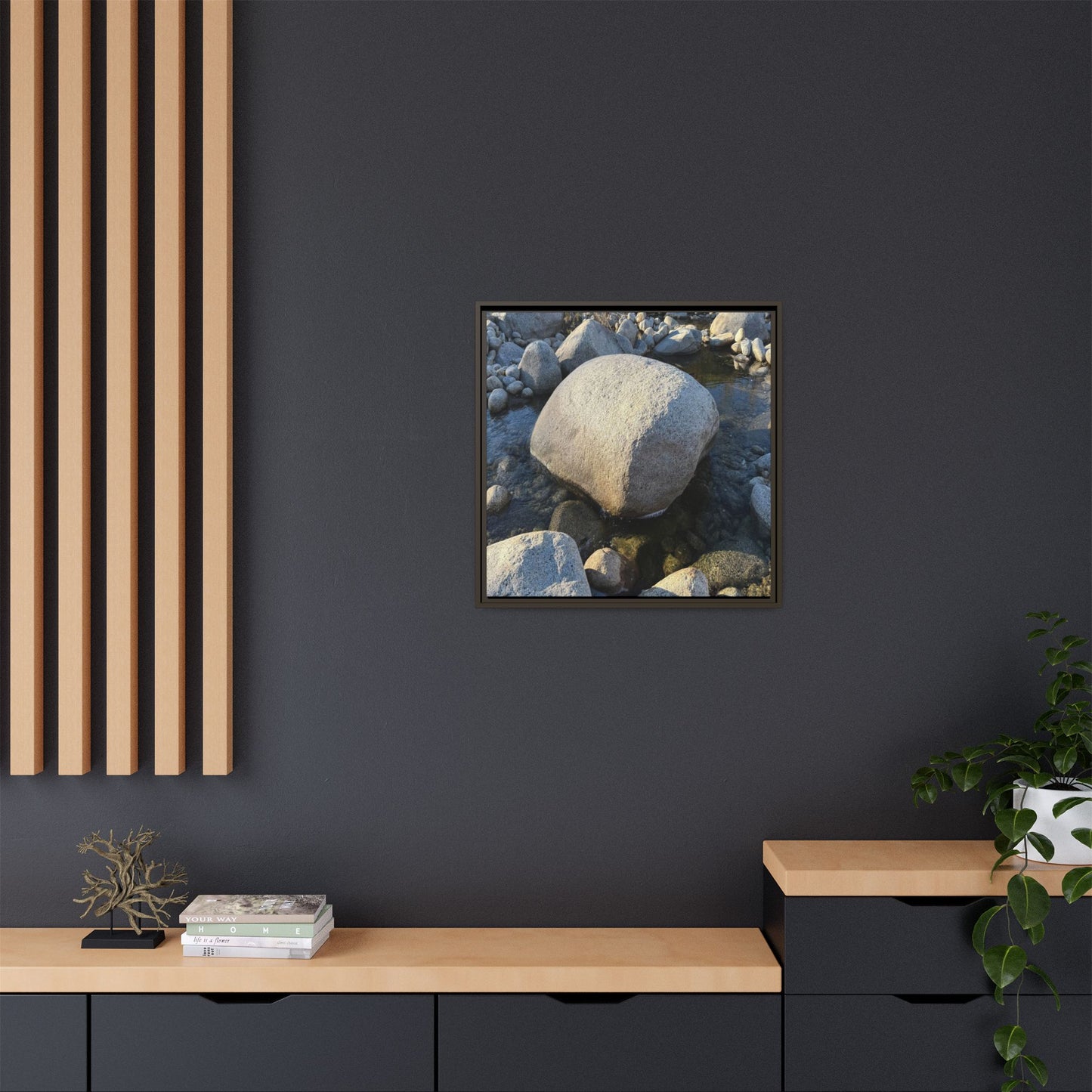 Rocky Riverbed - Unique Stretched Canvas Wall Art - Art By Earth