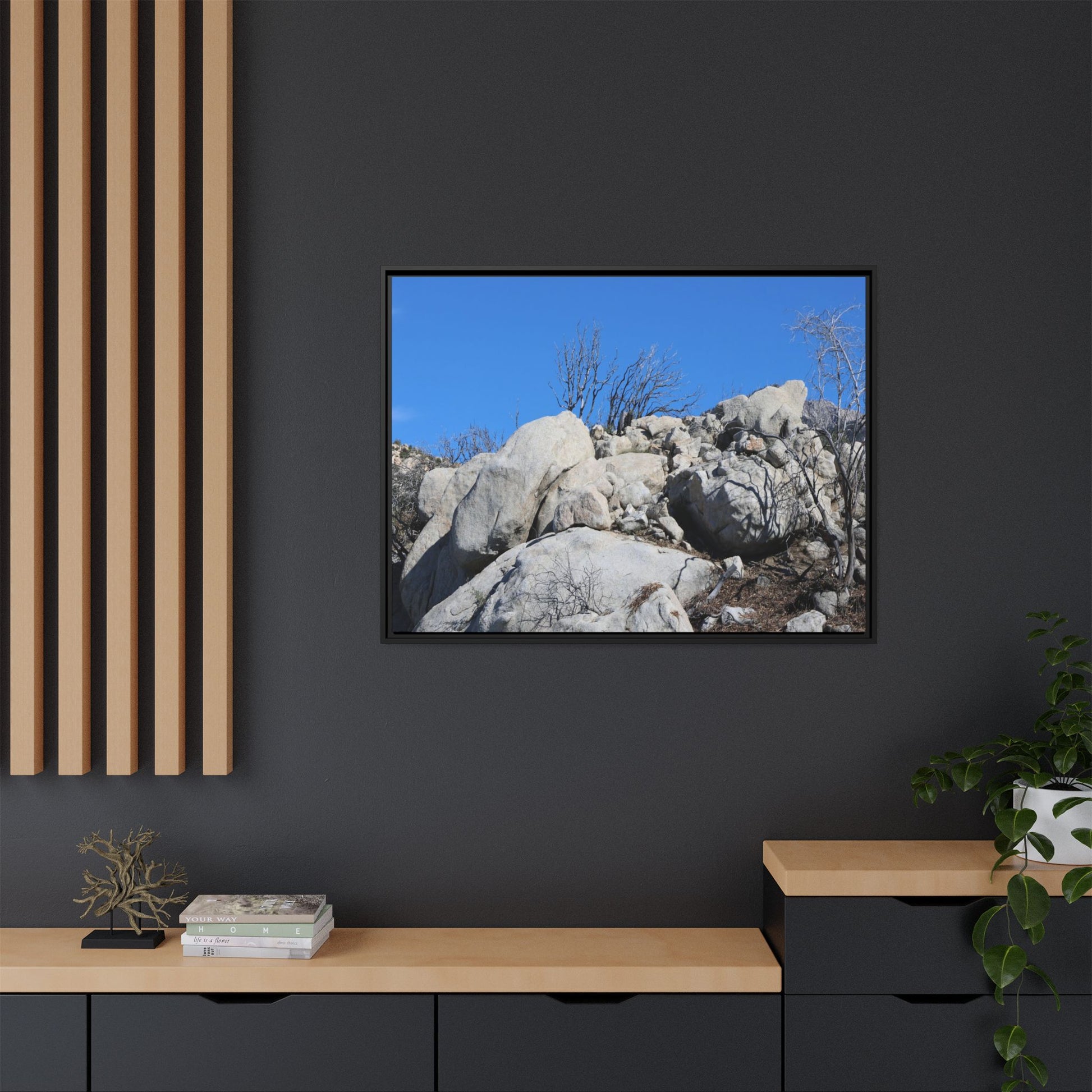 Barren Landscape with Boulder Formations - Unique Stretched Canvas Wall Art - Art By Earth
