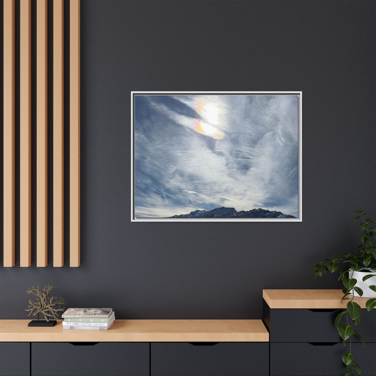 Whispers of Winter's Embrace - Unique Stretched Canvas Wall Art