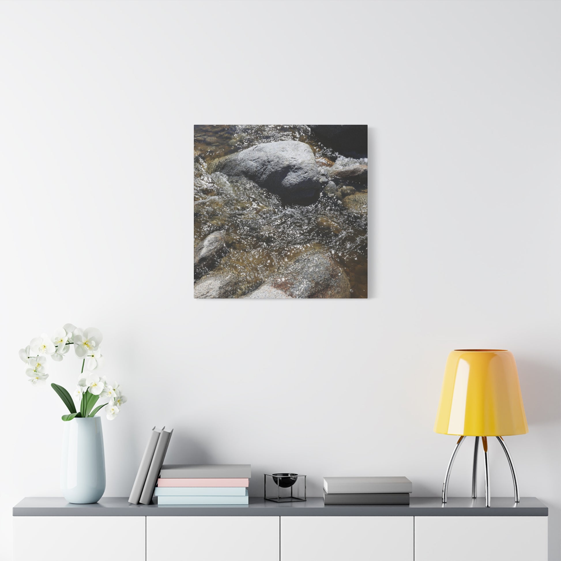 Rocky Stream - Unique Frameless Canvas Wall Art - Art By Earth