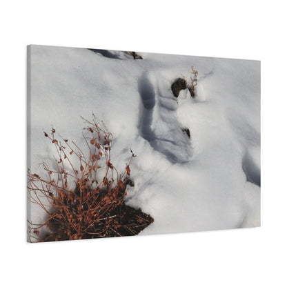 Snow's Tender Embrace - Unique Frameless Canvas Wall Art