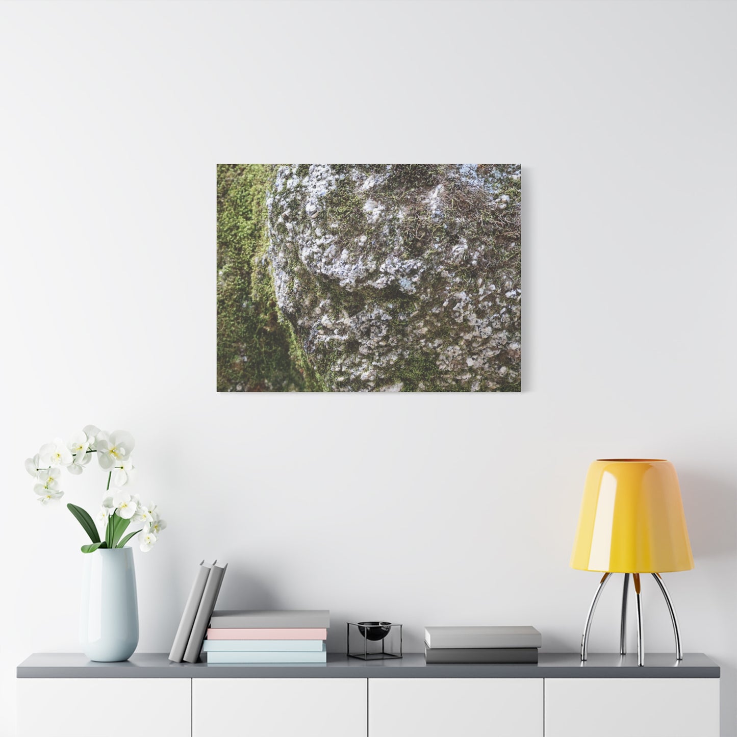 Moss and Stone Whispers - Unique Frameless Canvas Wall Art - Art By Earth
