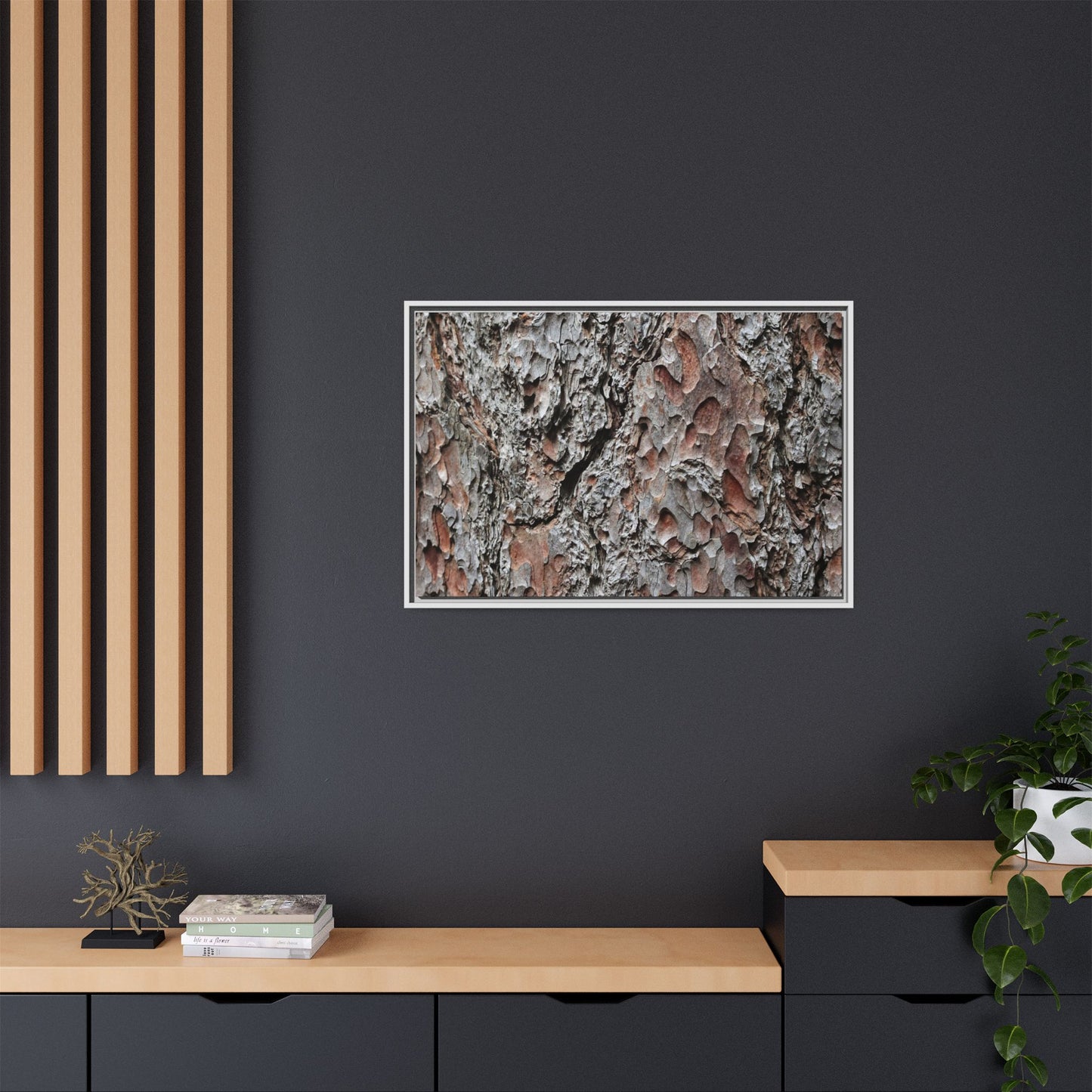 Bark Texture Symphony - Unique Stretched Canvas Wall Art - Art By Earth