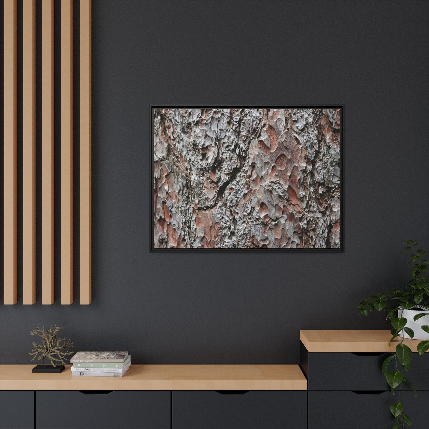 Bark Texture Symphony - Unique Stretched Canvas Wall Art - Art By Earth