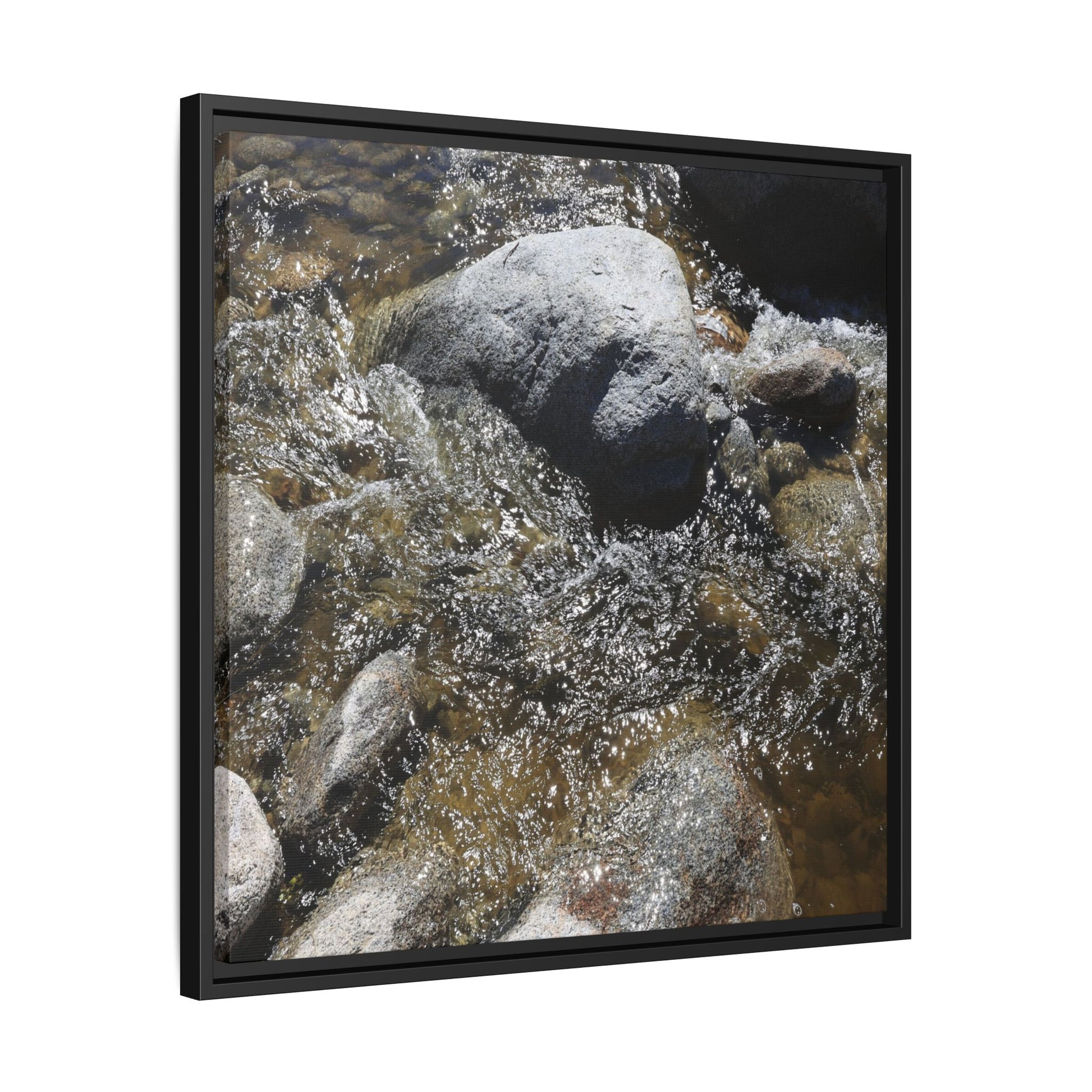 Water's Dance Over Stone - Unique Stretched Canvas Wall Art - Art By Earth