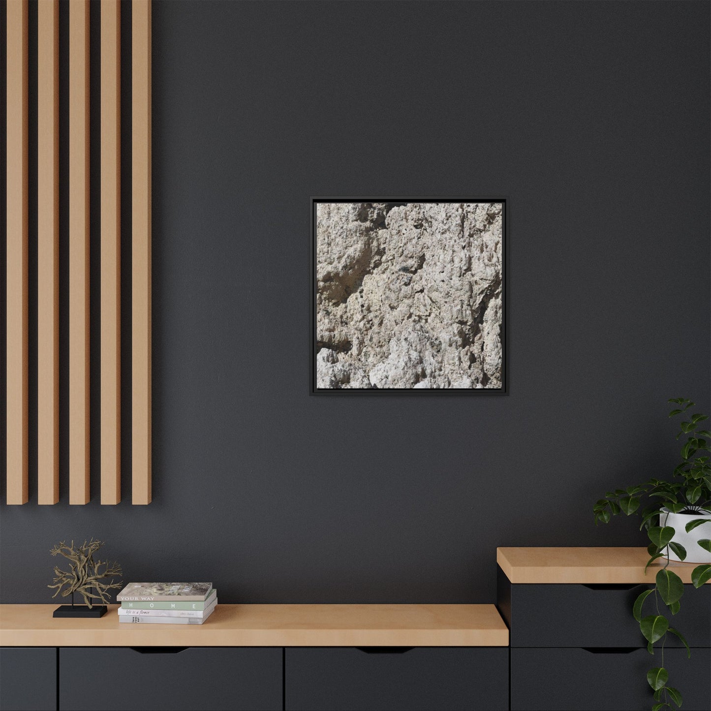 Weathered Stone Whispers - Unique Stretched Canvas Wall Art