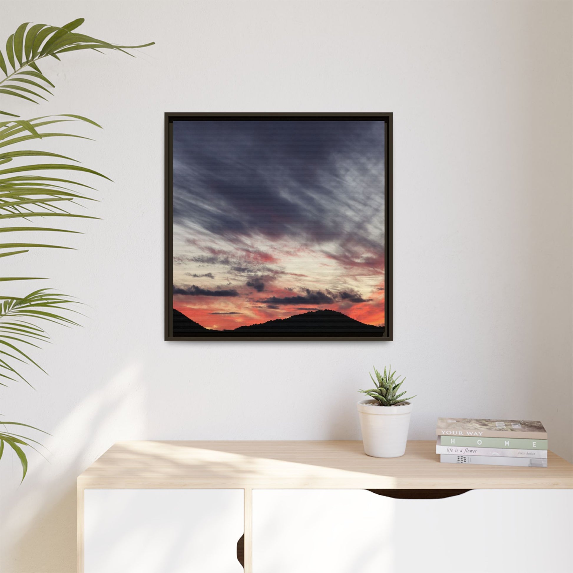 Fiery Sky at Dusk - Unique Stretched Canvas Wall Art - Art By Earth