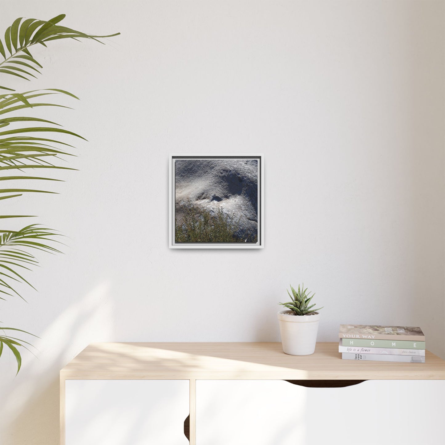 Weathered Boulder with Character - Unique Stretched Canvas Wall Art