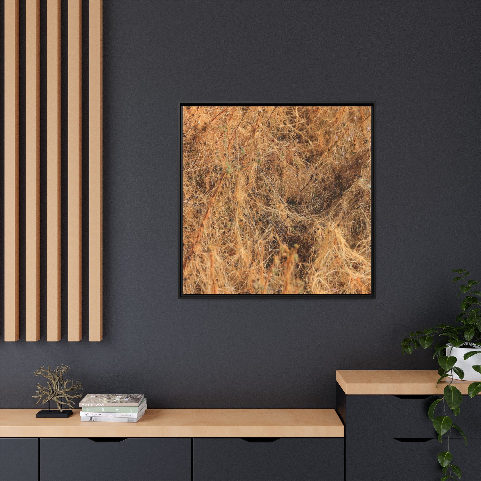 Dried Vegetation Study - Unique Stretched Canvas Wall Art - Art By Earth