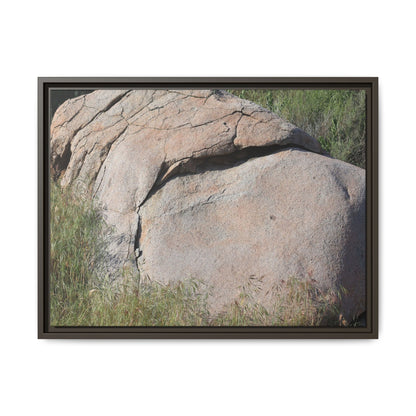 Stone Head Emerging from Earth - Unique Stretched Canvas Wall Art - Art By Earth