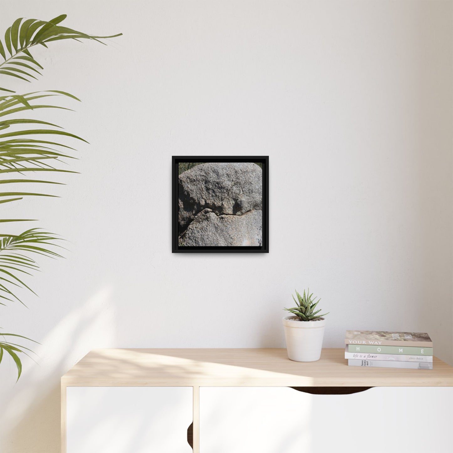 Stone Skull in Desert - Unique Stretched Canvas Wall Art