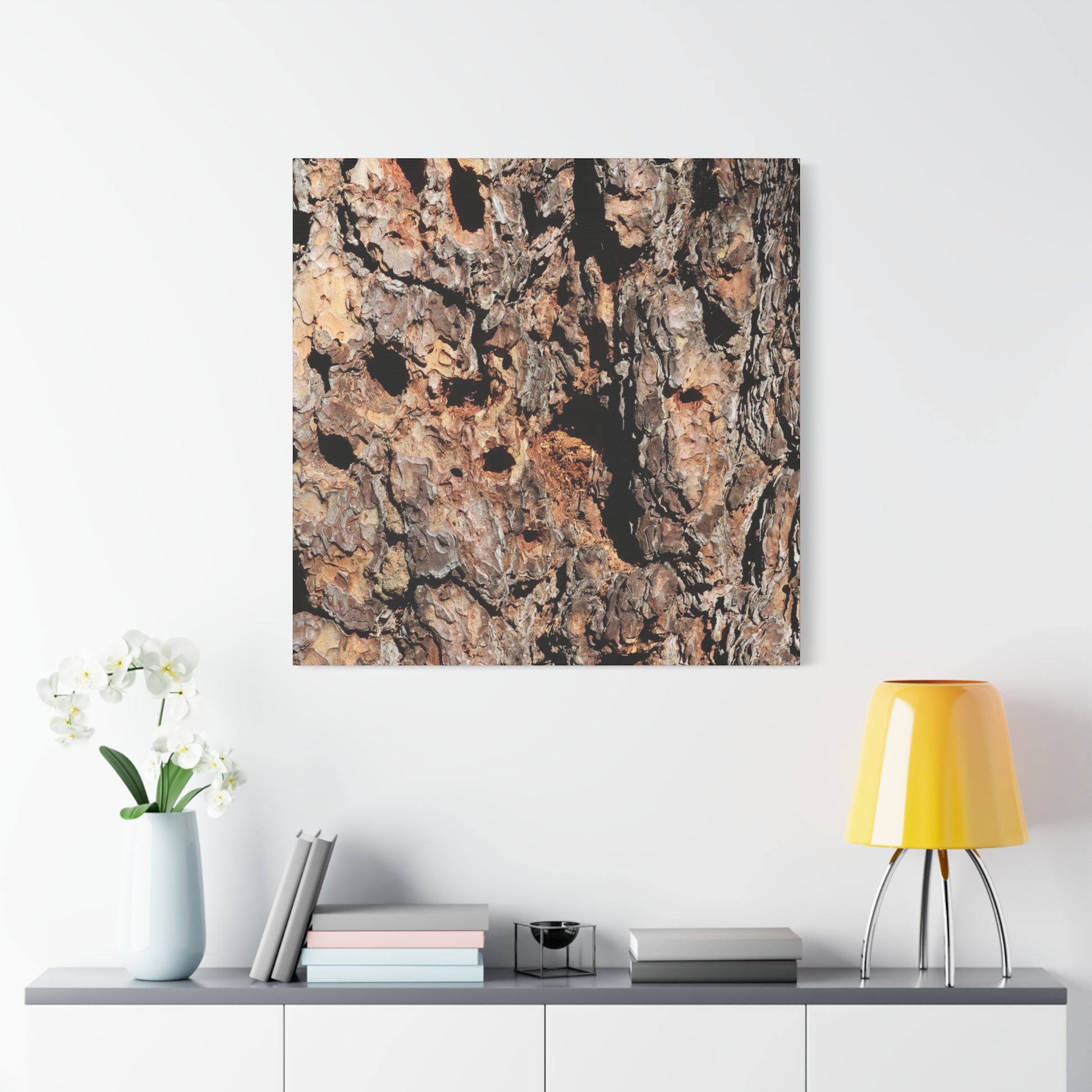 Tree Bark Mosaic - Unique Frameless Canvas Wall Art - Art By Earth