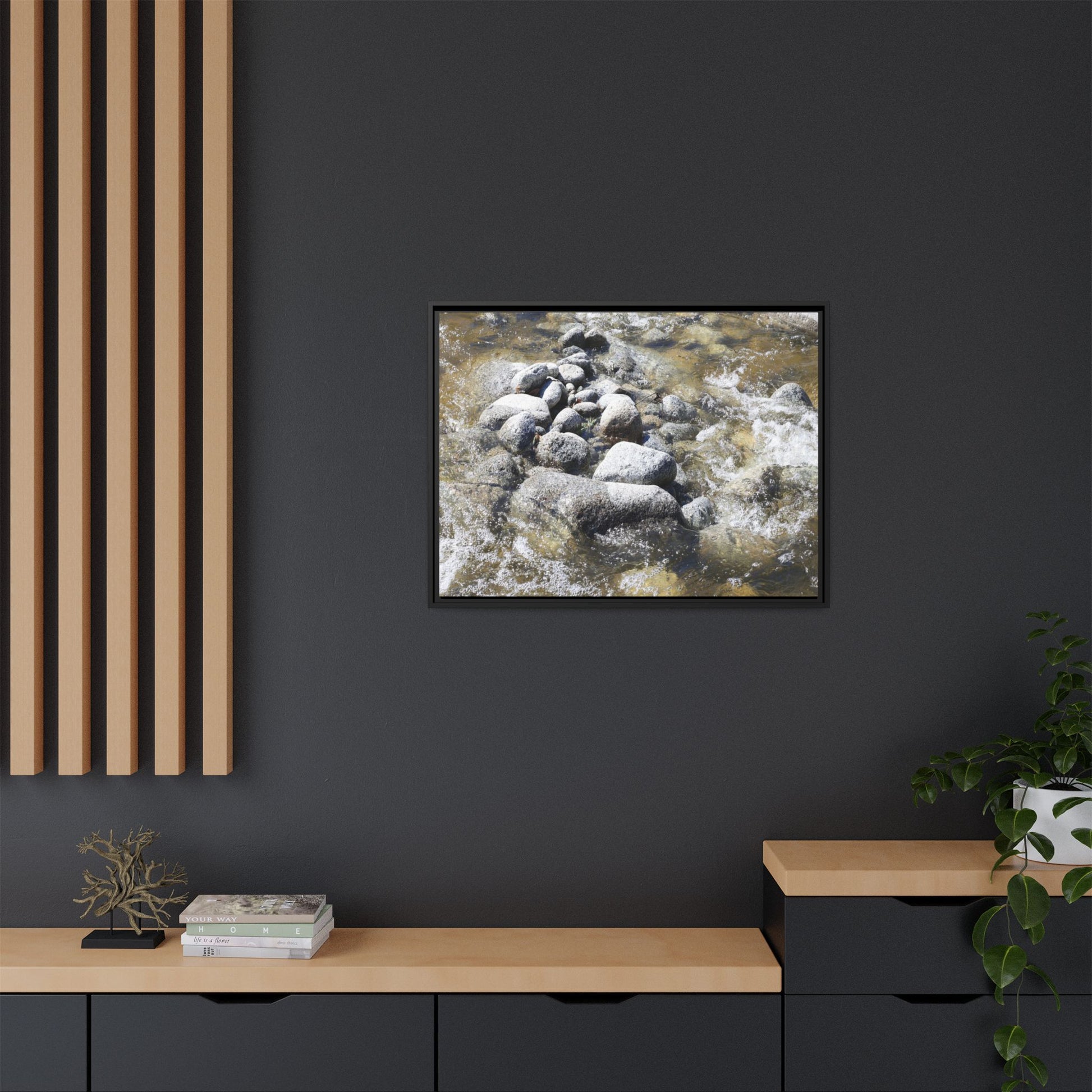 Mountain Stream Flow - Unique Stretched Canvas Wall Art - Art By Earth