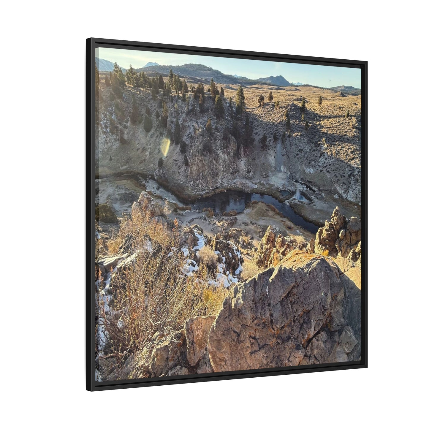 Fractured Landscape at Dawn - Unique Stretched Canvas Wall Art
