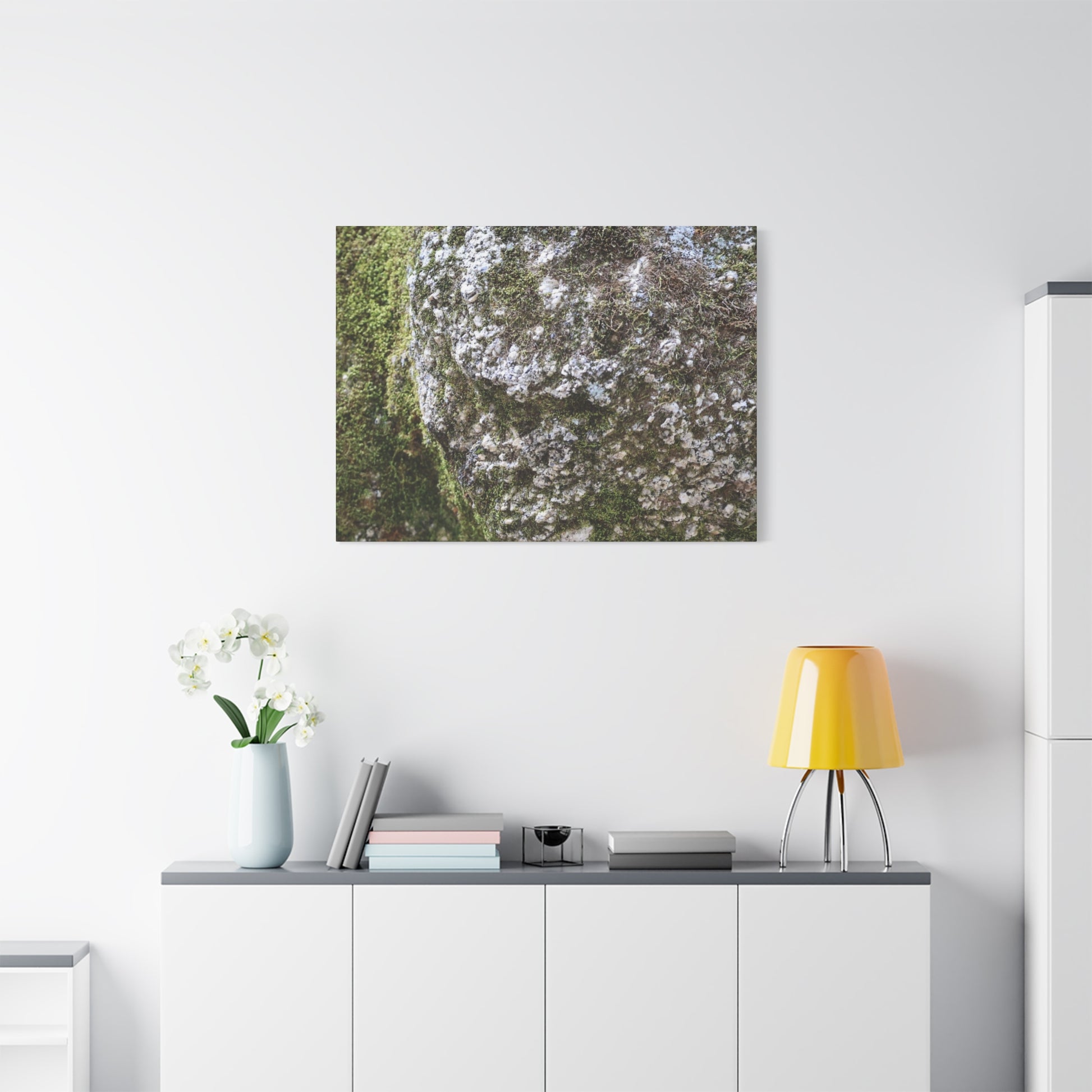 Moss and Stone Whispers - Unique Frameless Canvas Wall Art - Art By Earth