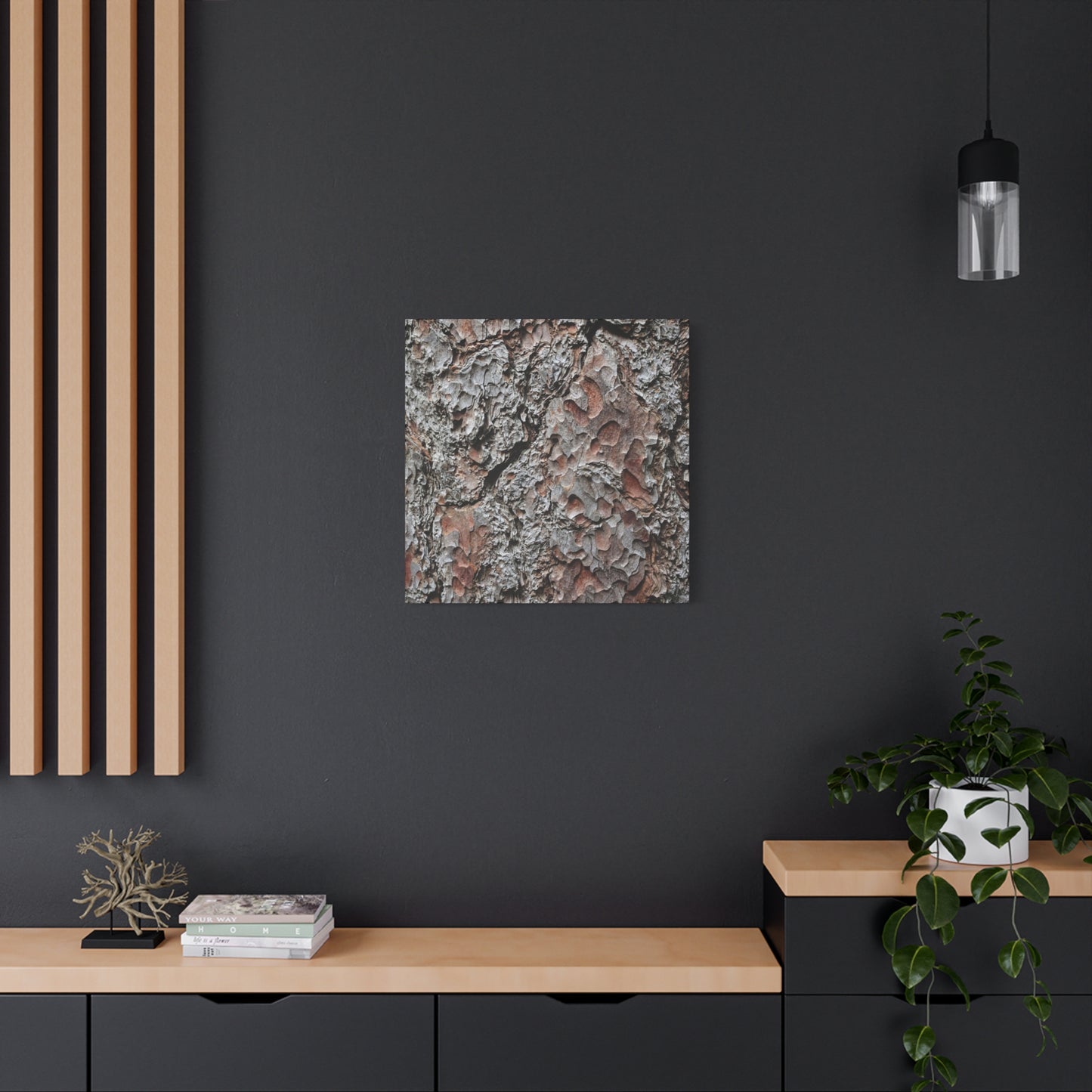 Textured Whispers of Bark - Unique Frameless Canvas Wall Art - Art By Earth