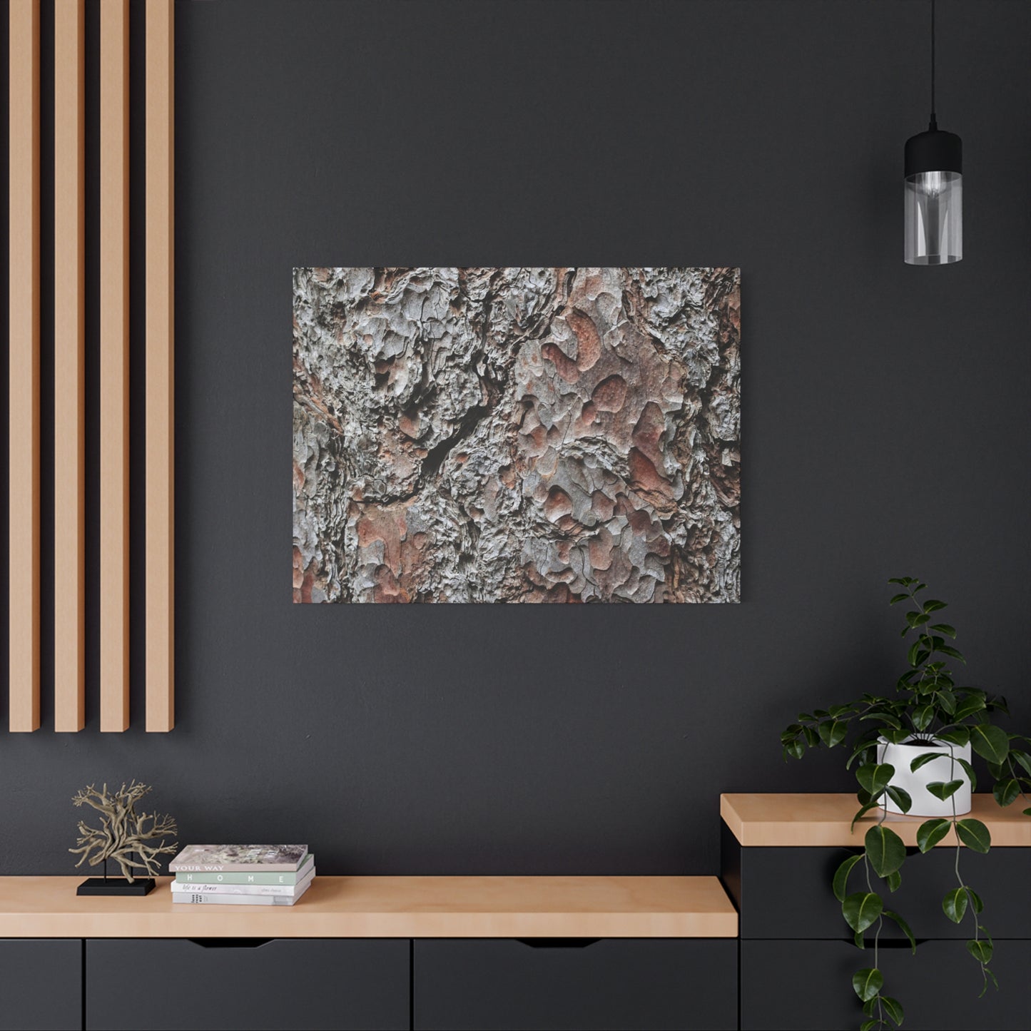 Textured Whispers of Bark - Unique Frameless Canvas Wall Art - Art By Earth