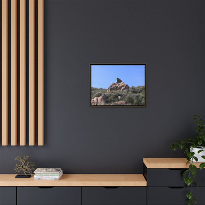 Sagebrush Landscape with Boulder Outcrop - Unique Stretched Canvas Wall Art - Art By Earth