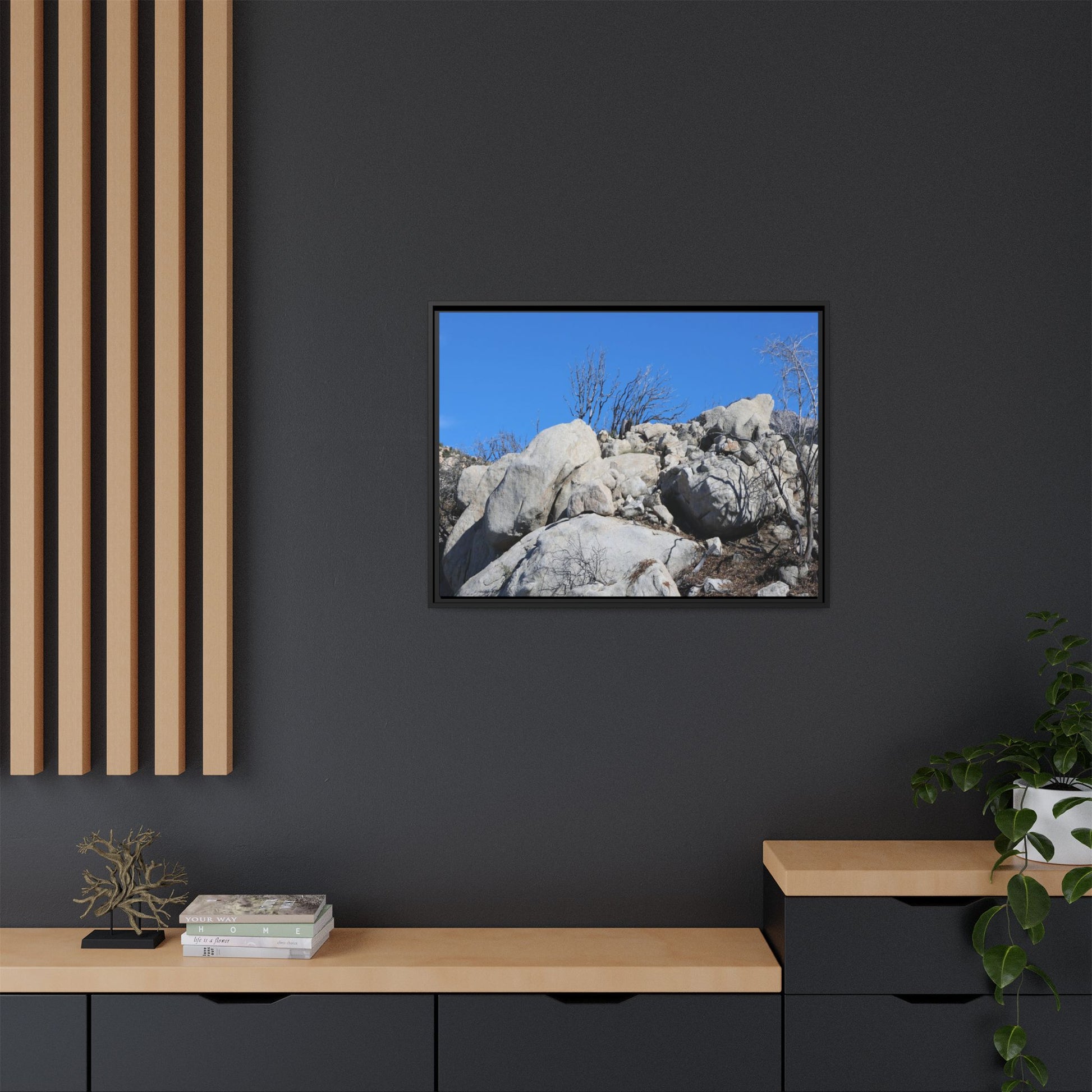 Barren Landscape with Boulder Formations - Unique Stretched Canvas Wall Art - Art By Earth