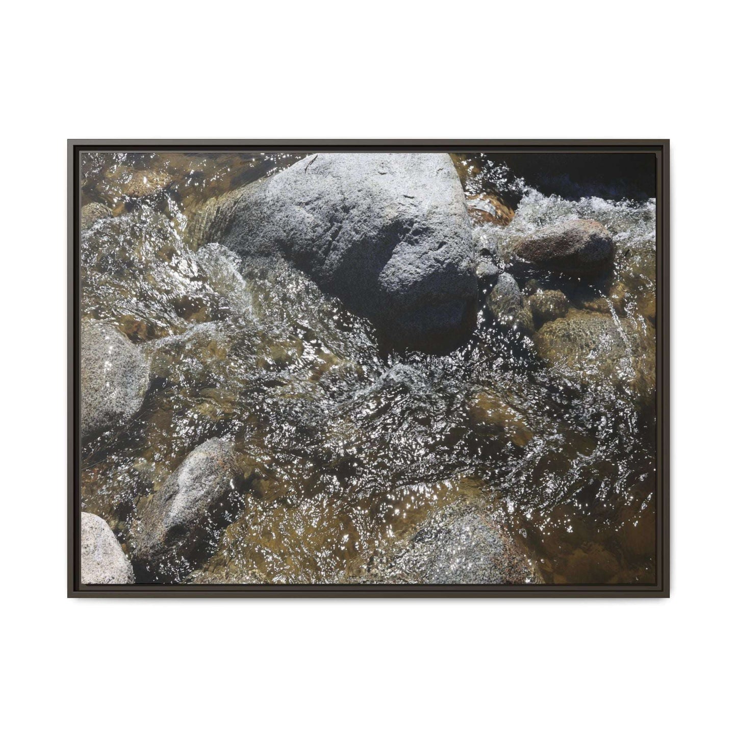Water's Dance Over Stone - Unique Stretched Canvas Wall Art - Art By Earth