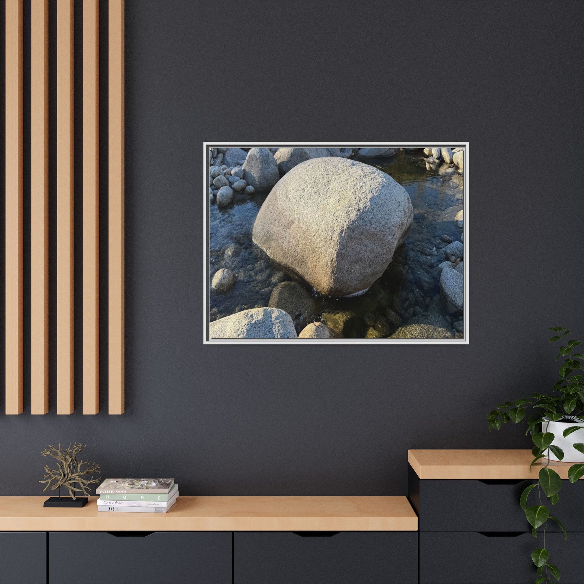 Rocky Riverbed - Unique Stretched Canvas Wall Art - Art By Earth