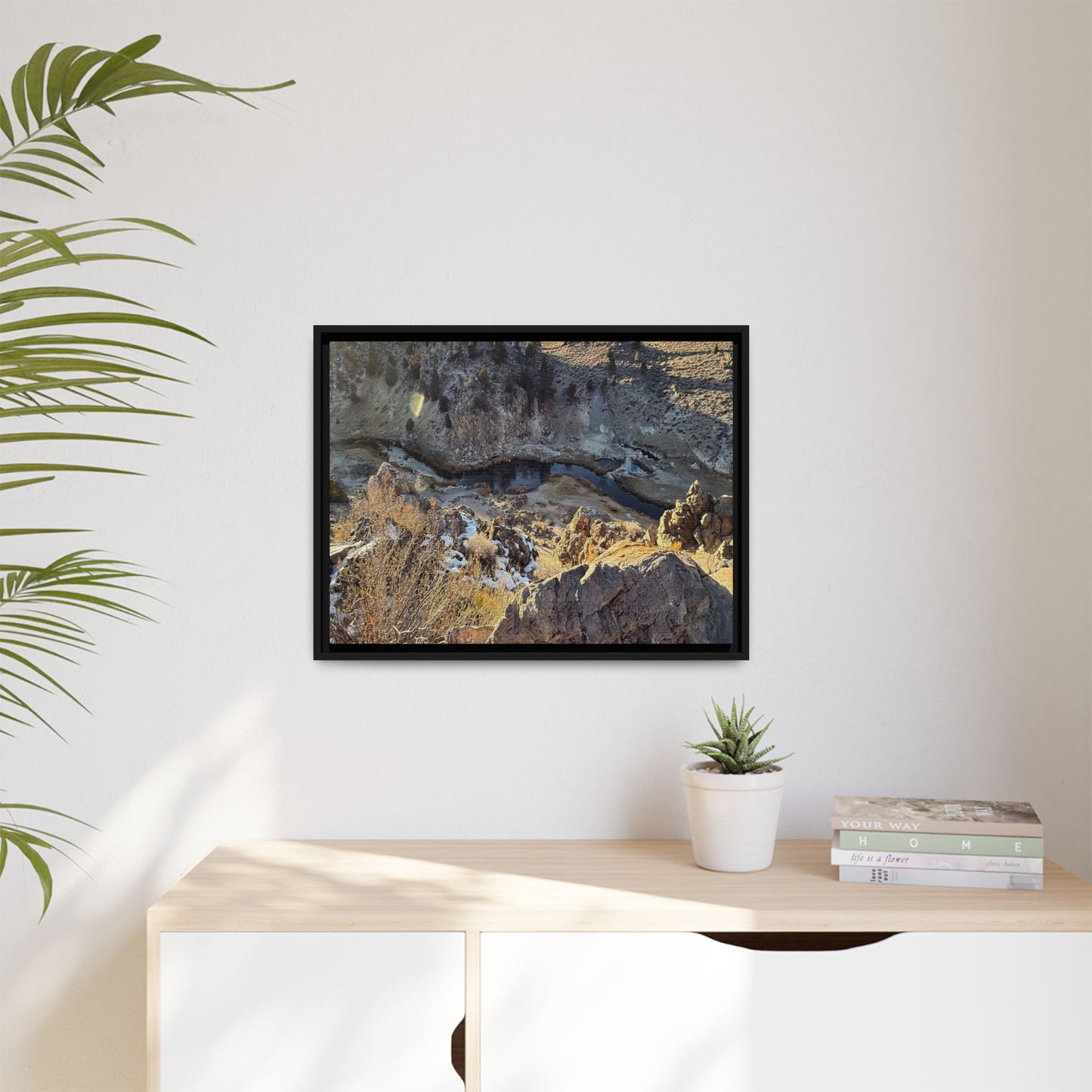 Fractured Landscape at Dawn - Unique Stretched Canvas Wall Art