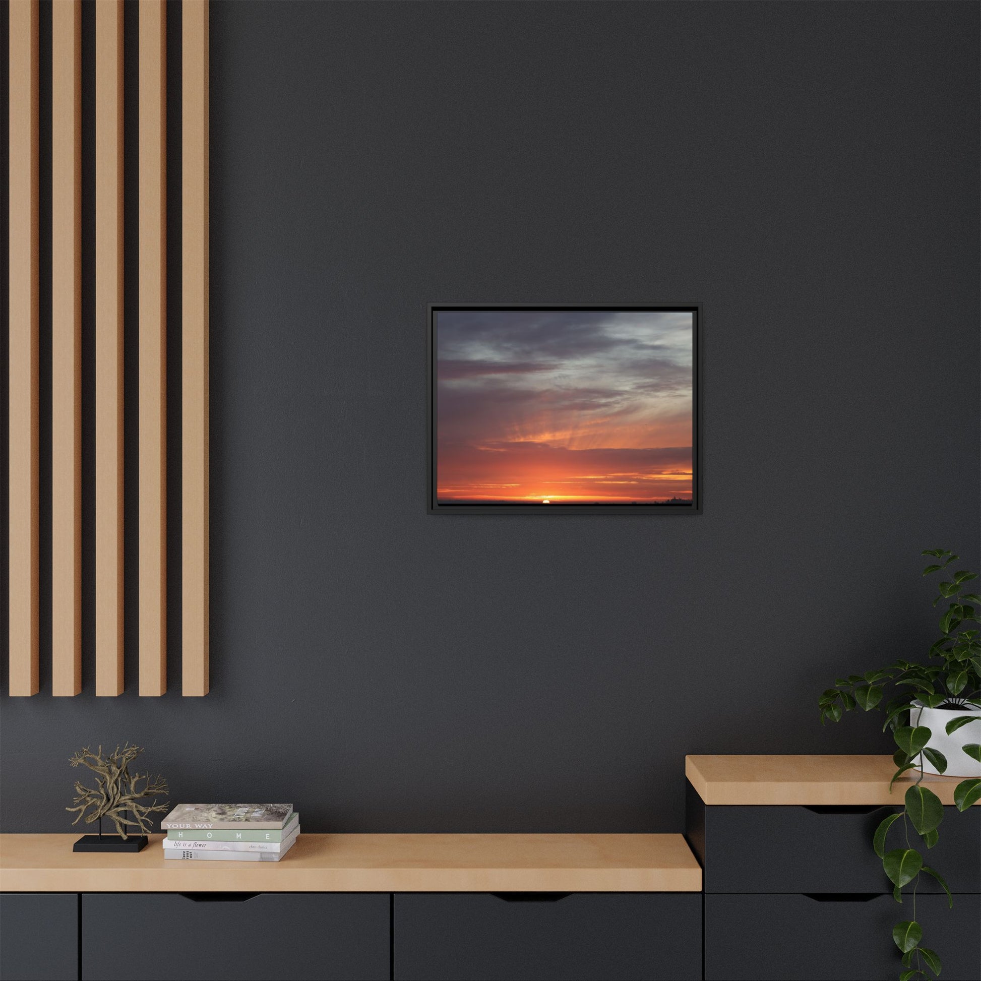 Fiery Horizon - Unique Stretched Canvas Wall Art - Art By Earth