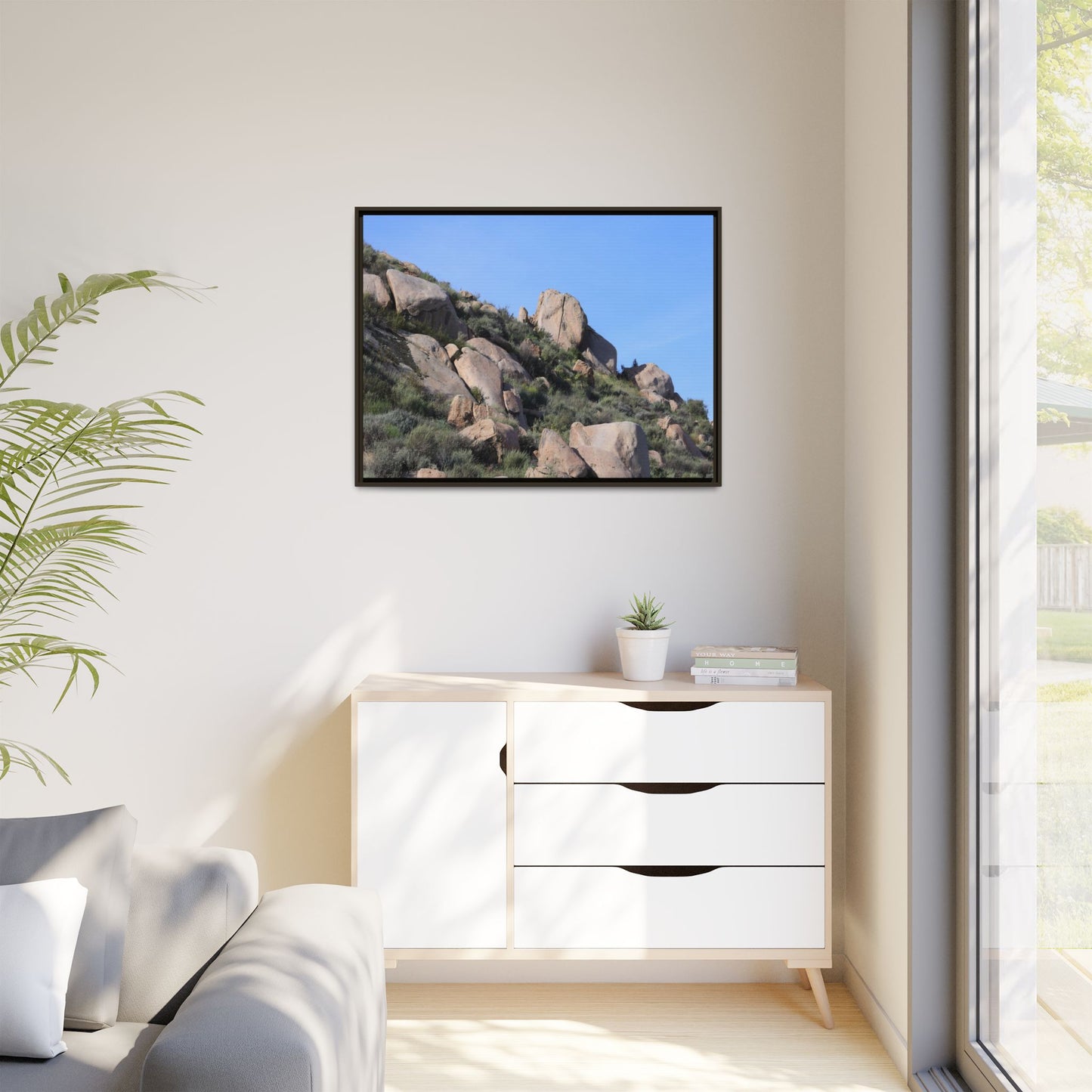 Ancient Boulders in Arid Landscape - Unique Stretched Canvas Wall Art - Art By Earth