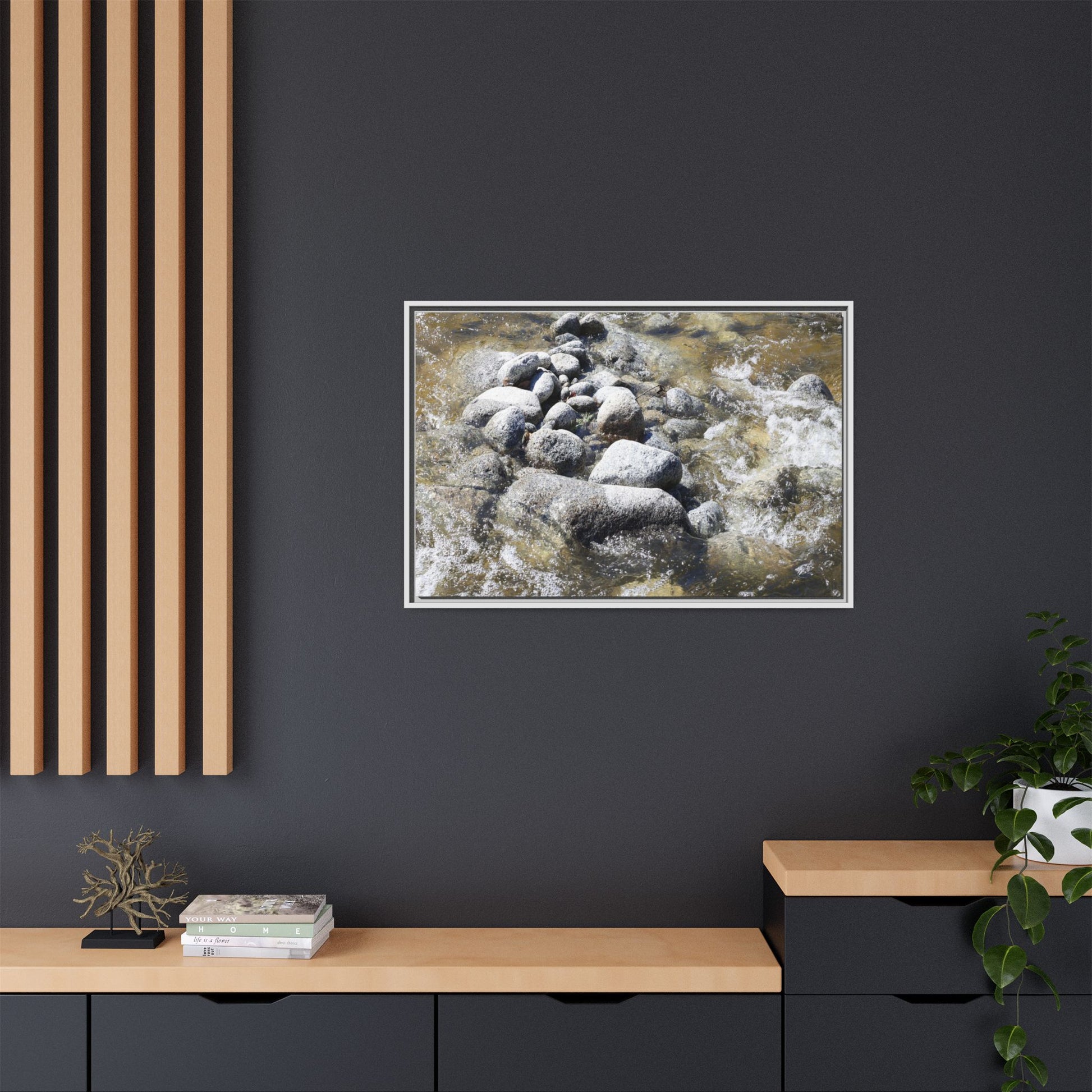Mountain Stream Flow - Unique Stretched Canvas Wall Art - Art By Earth