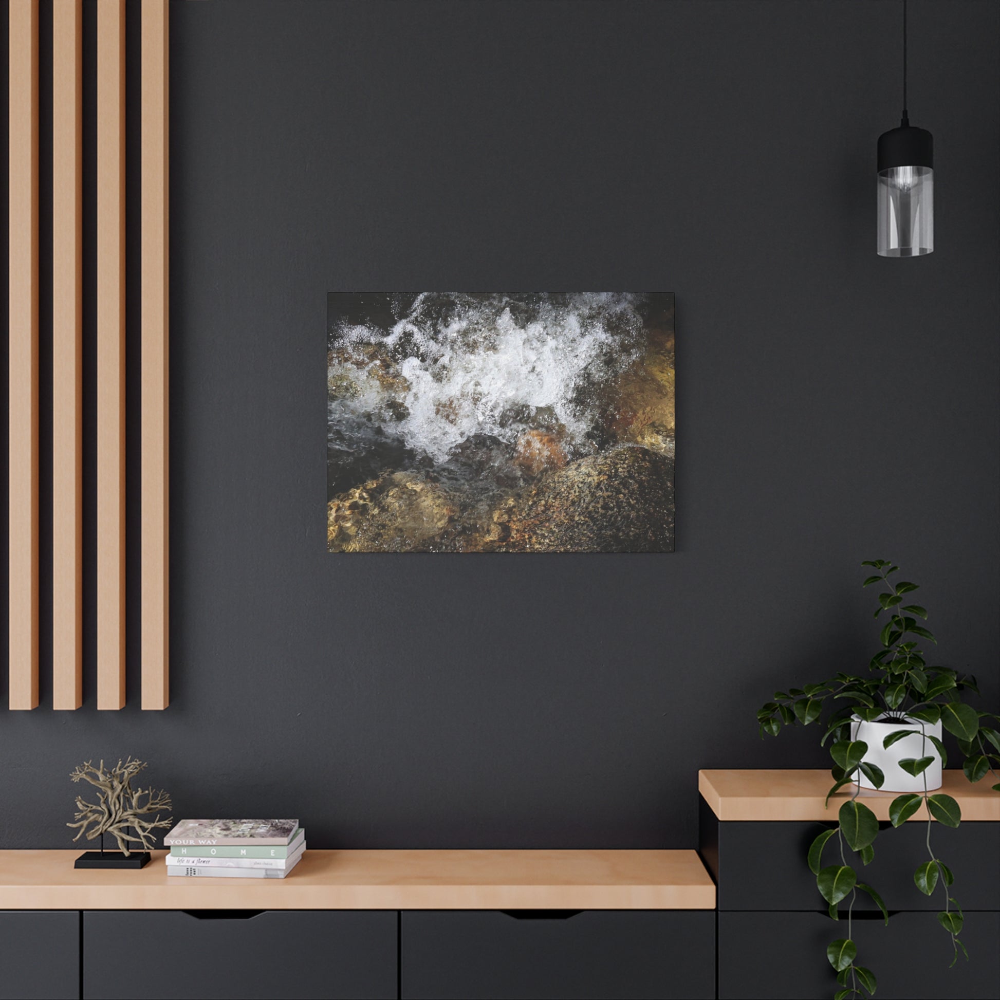 Stone and Surge - Unique Frameless Canvas Wall Art - Art By Earth