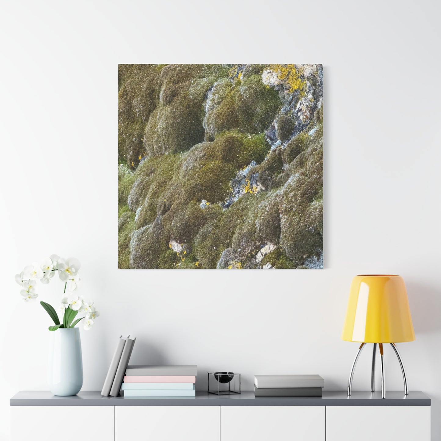 Verdant Stone Symphony - Unique Frameless Canvas Wall Art