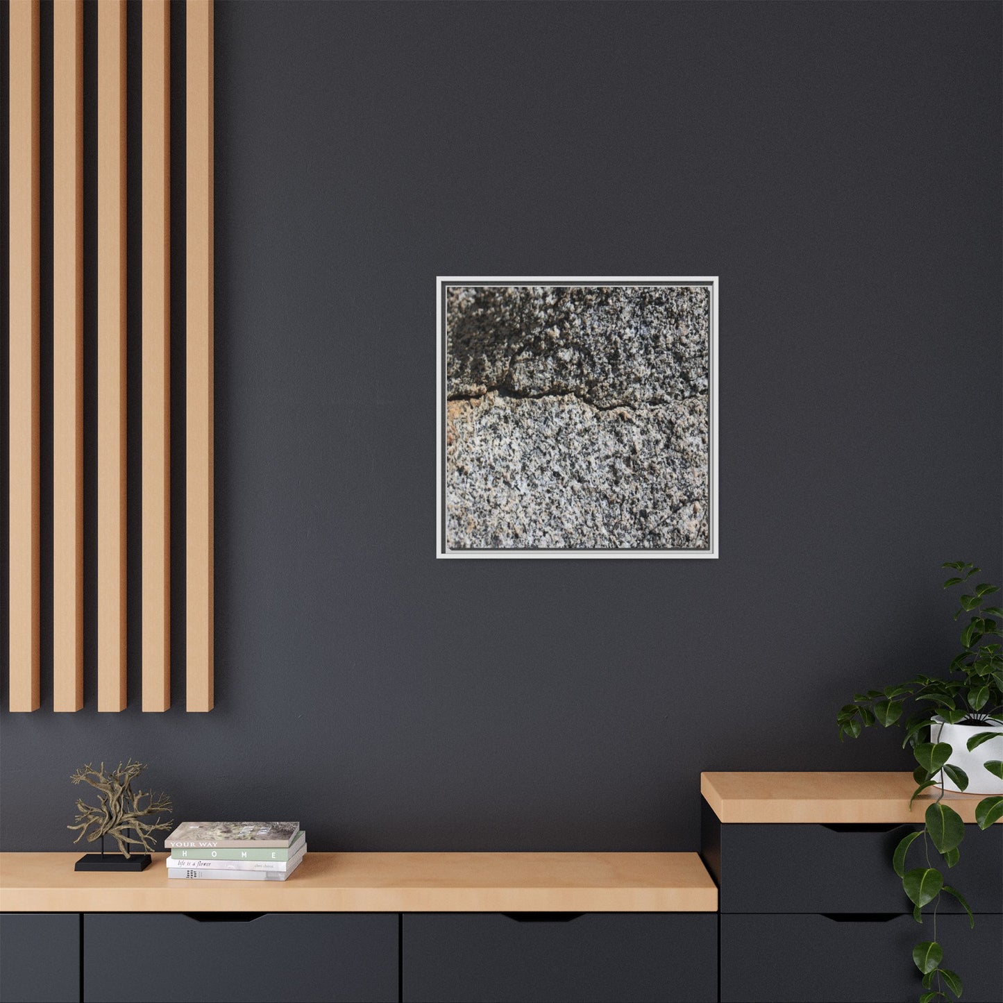 Weathered Stone Surface - Unique Stretched Canvas Wall Art