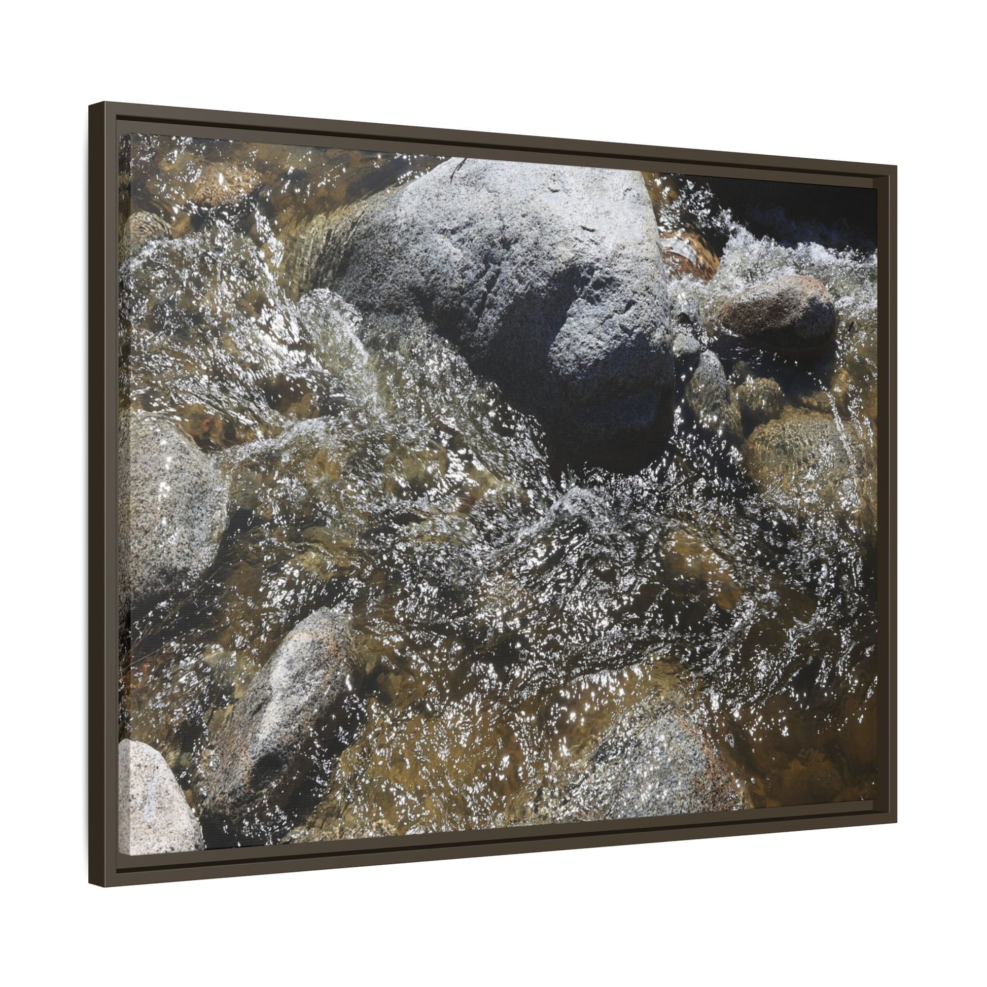 Water's Dance Over Stone - Unique Stretched Canvas Wall Art - Art By Earth