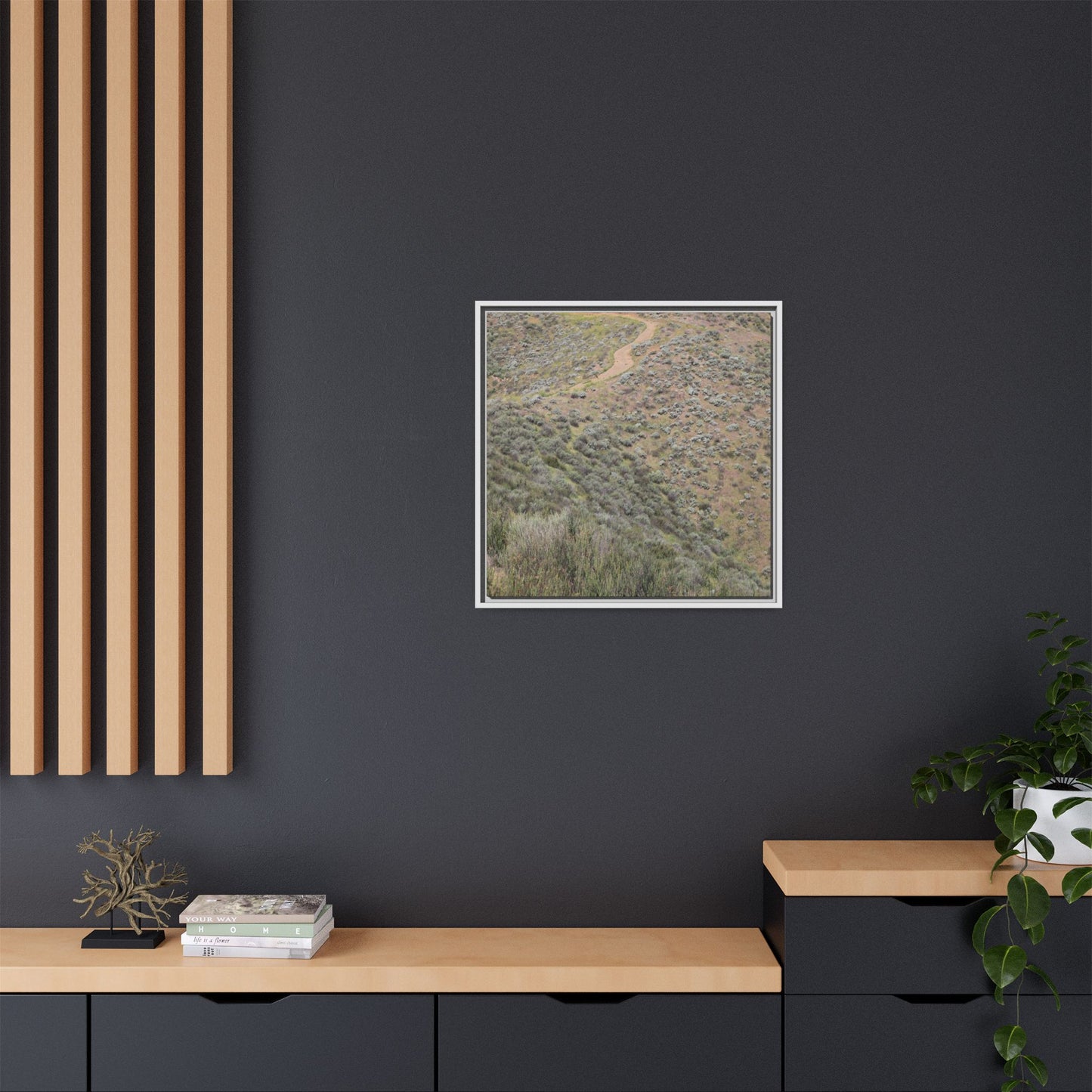 Arid Landscape with Winding Path - Unique Stretched Canvas Wall Art - Art By Earth