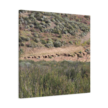Ancient Dwellings in the Desert Valley - Unique Frameless Canvas Wall Art - Art By Earth