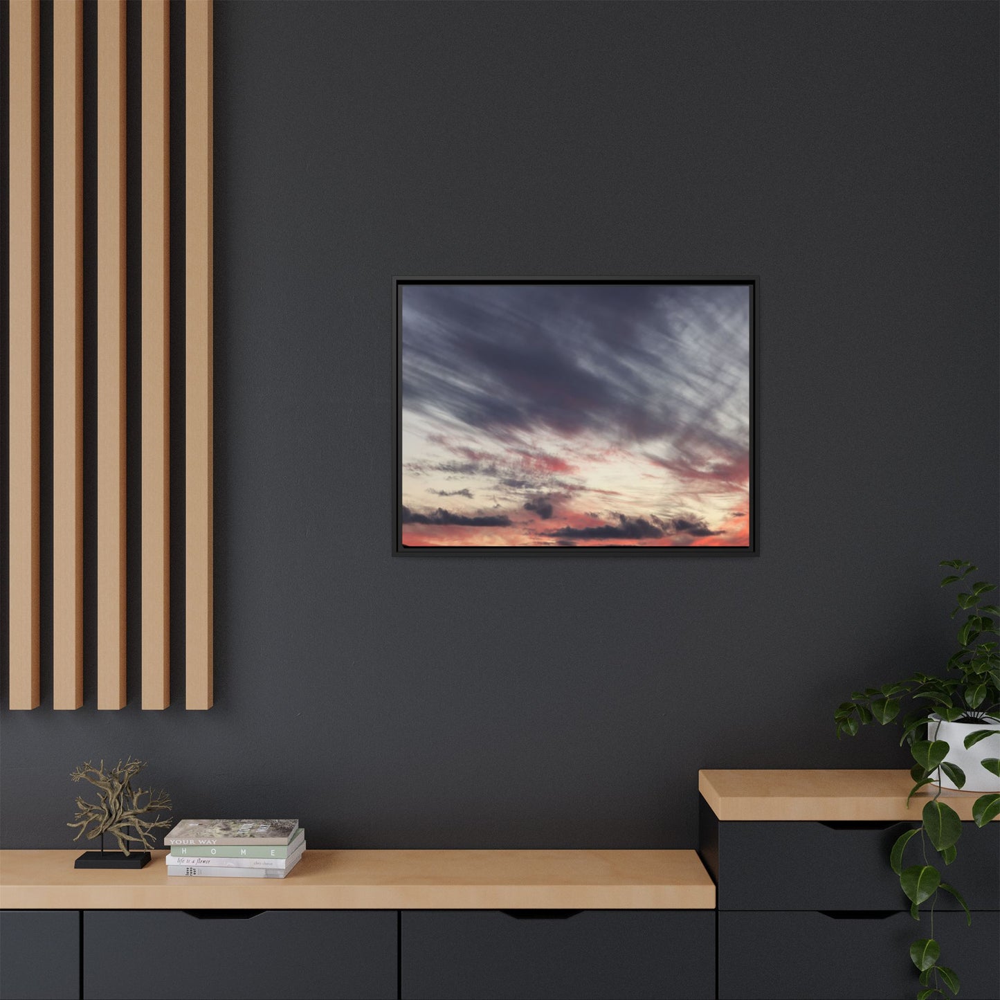 Fiery Sky at Dusk - Unique Stretched Canvas Wall Art - Art By Earth