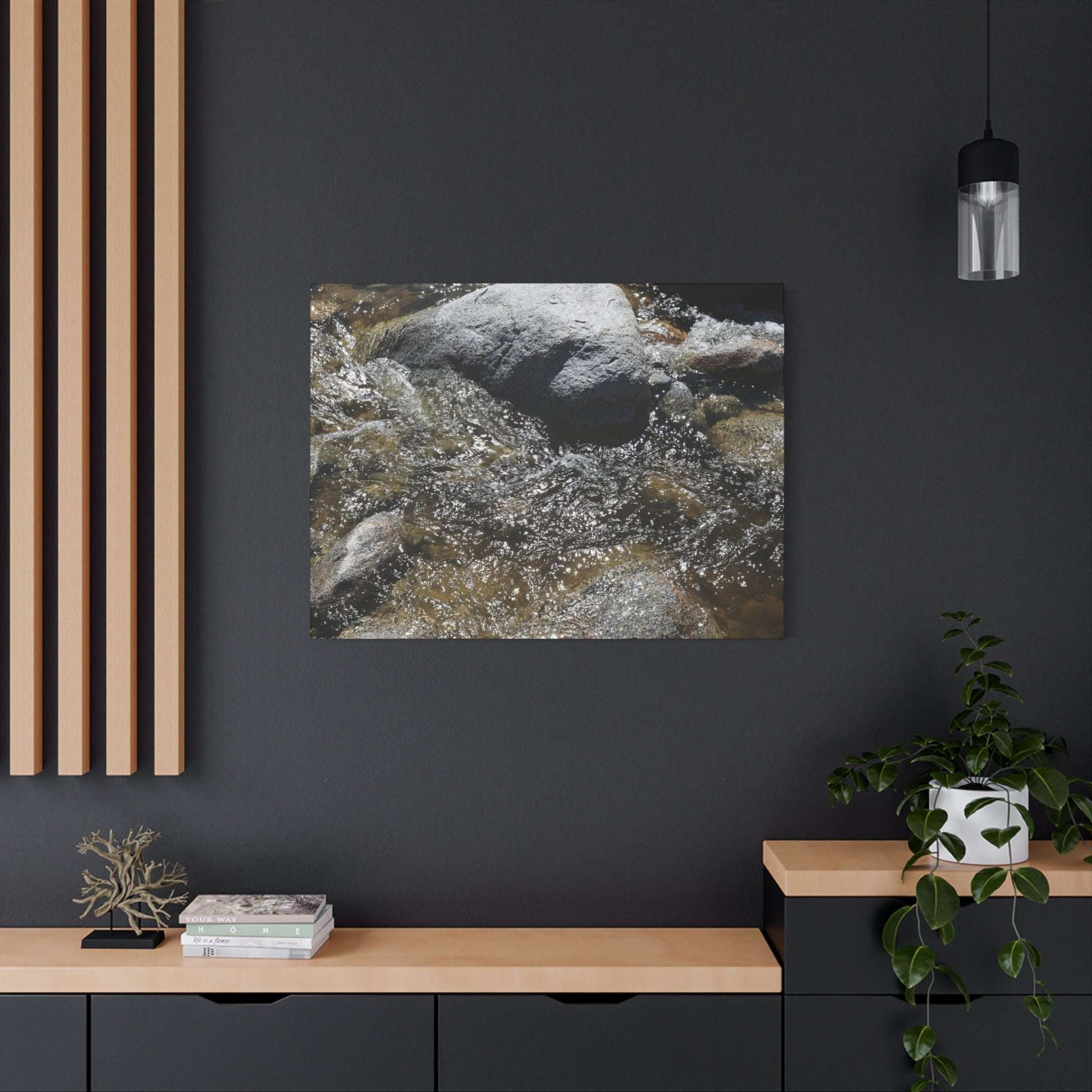Rocky Stream - Unique Frameless Canvas Wall Art - Art By Earth
